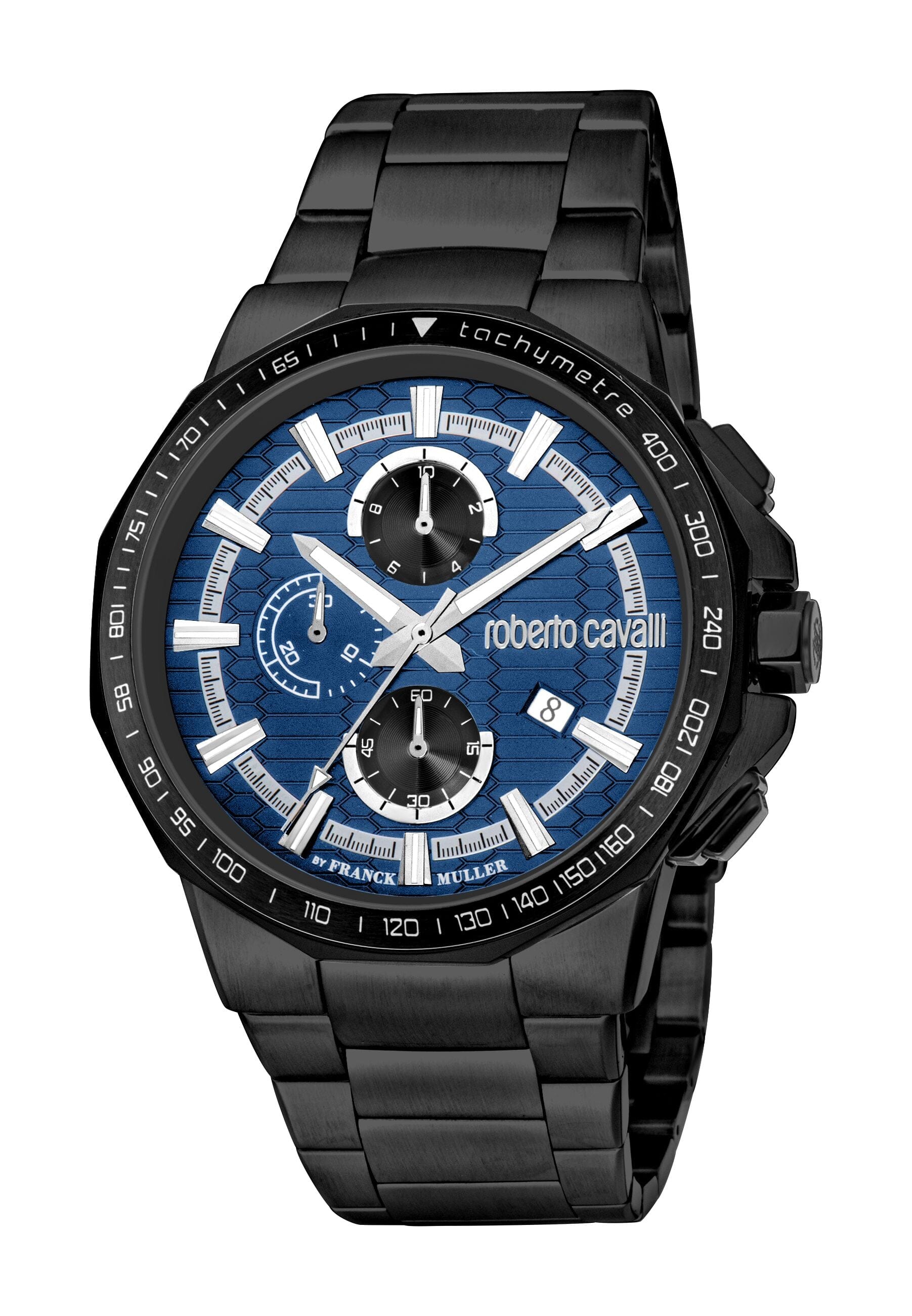 Men's Roberto Cavalli by Franck Muller Black Quartz Watch Roberto Cavalli by Franck Muller 