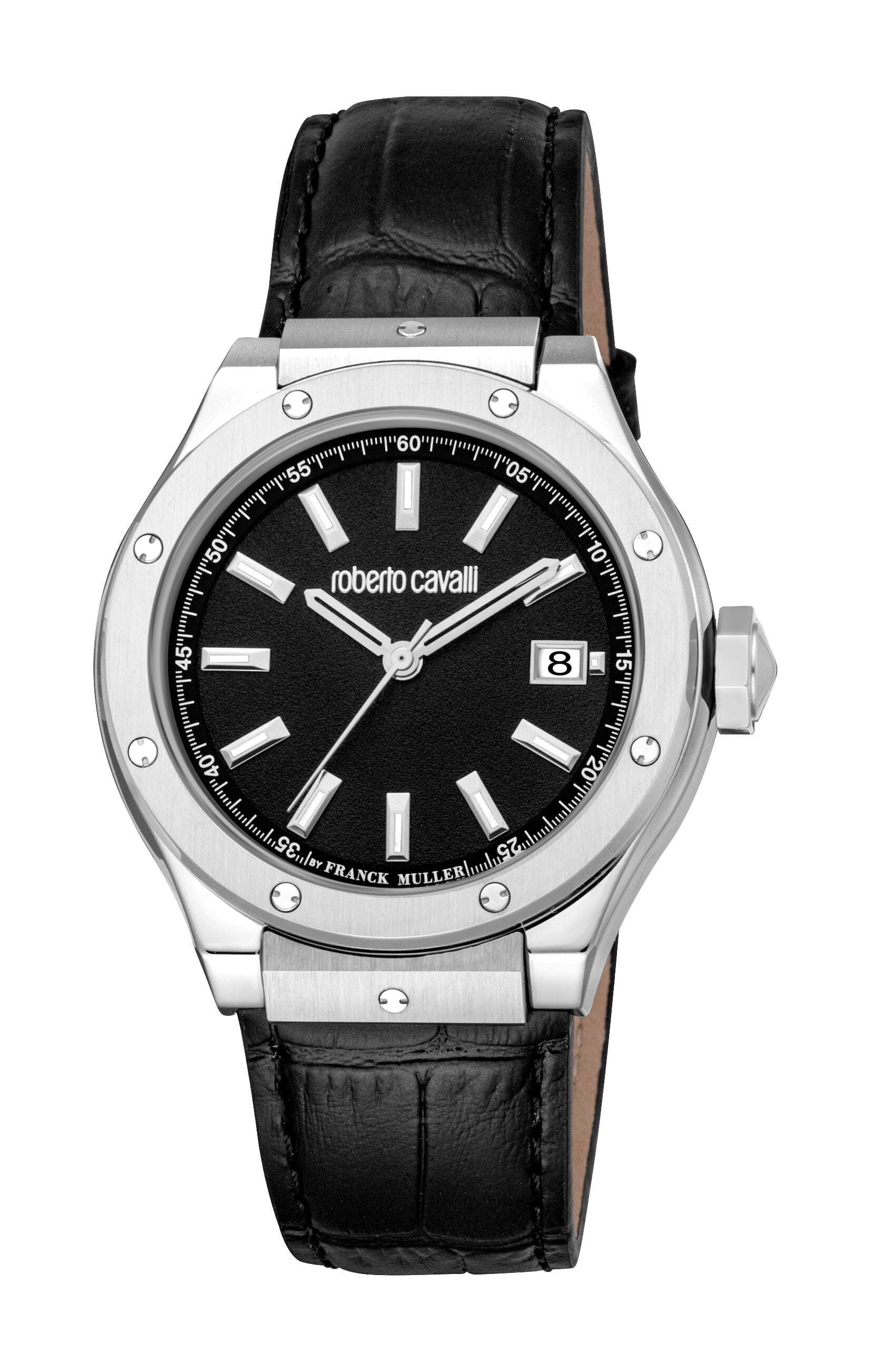 Men's Roberto Cavalli by Franck Muller Silver Quartz Watch Roberto Cavalli by Franck Muller 