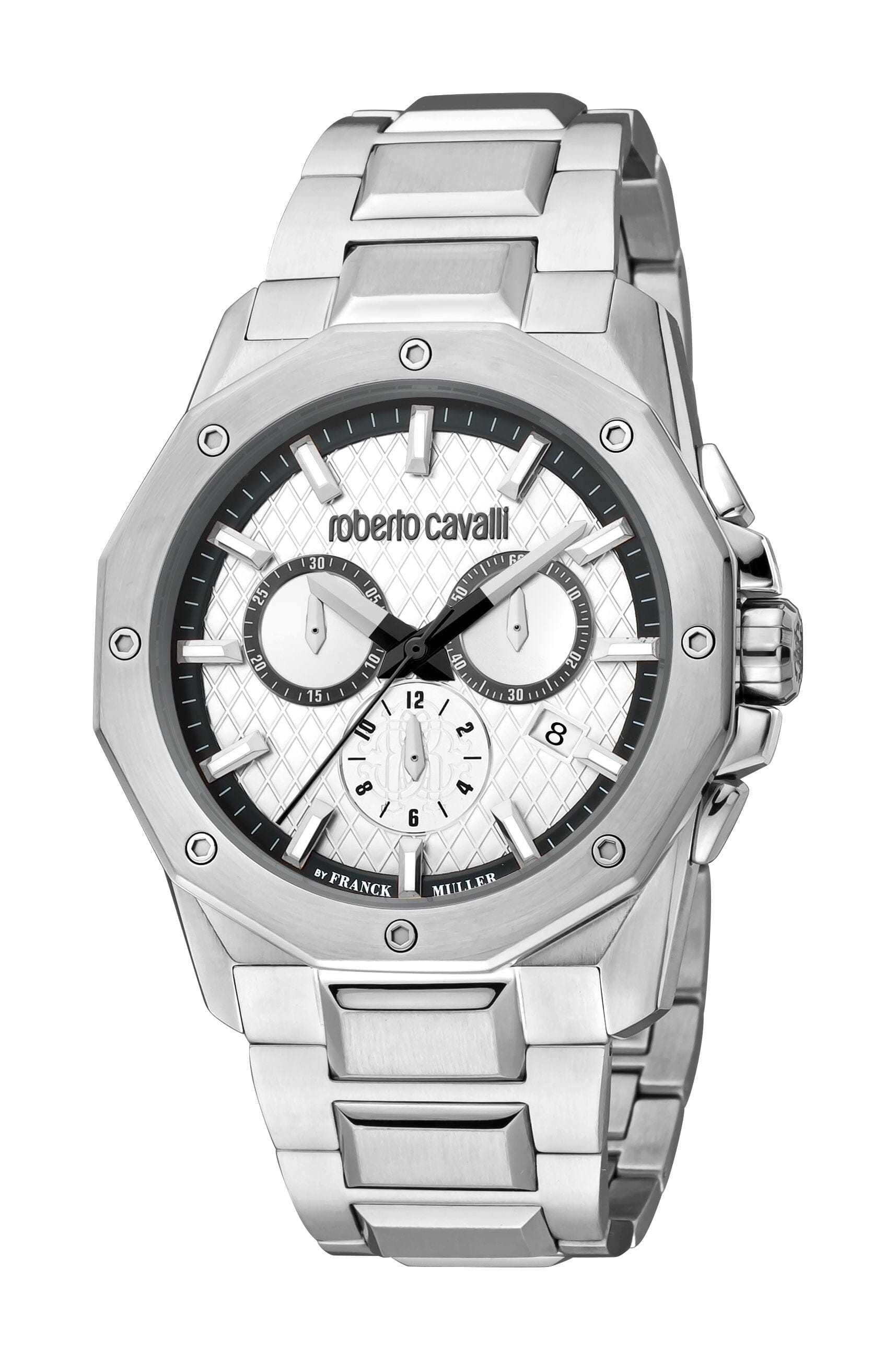 Men's Roberto Cavalli by Franck Muller Stainless Steel Silver Quartz Watch Roberto Cavalli by Franck Muller 
