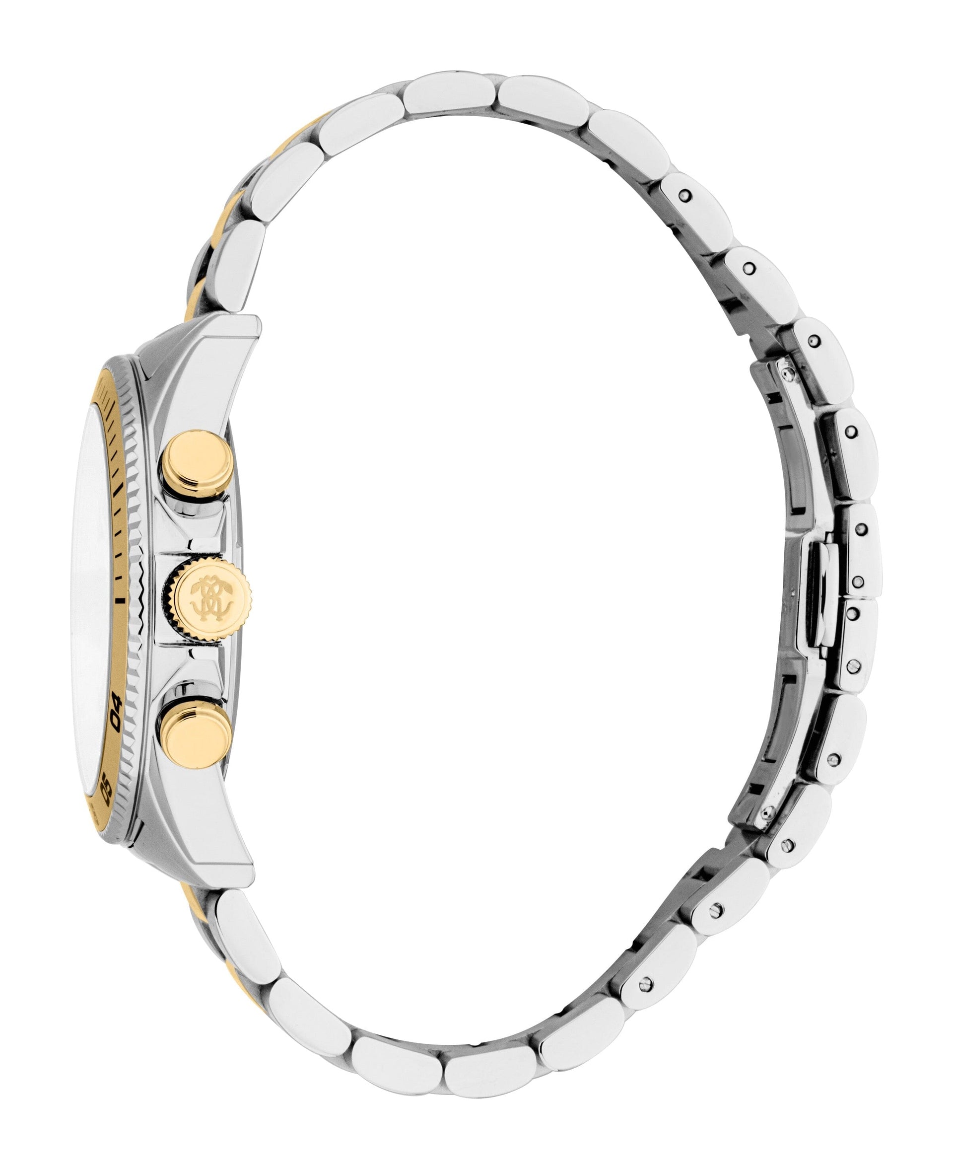 RC5G099M0175 Roberto Cavalli Men Watch, Silver Dial, Two Tone Silver & Gold Color Metal Bracelet Roberto Cavalli 