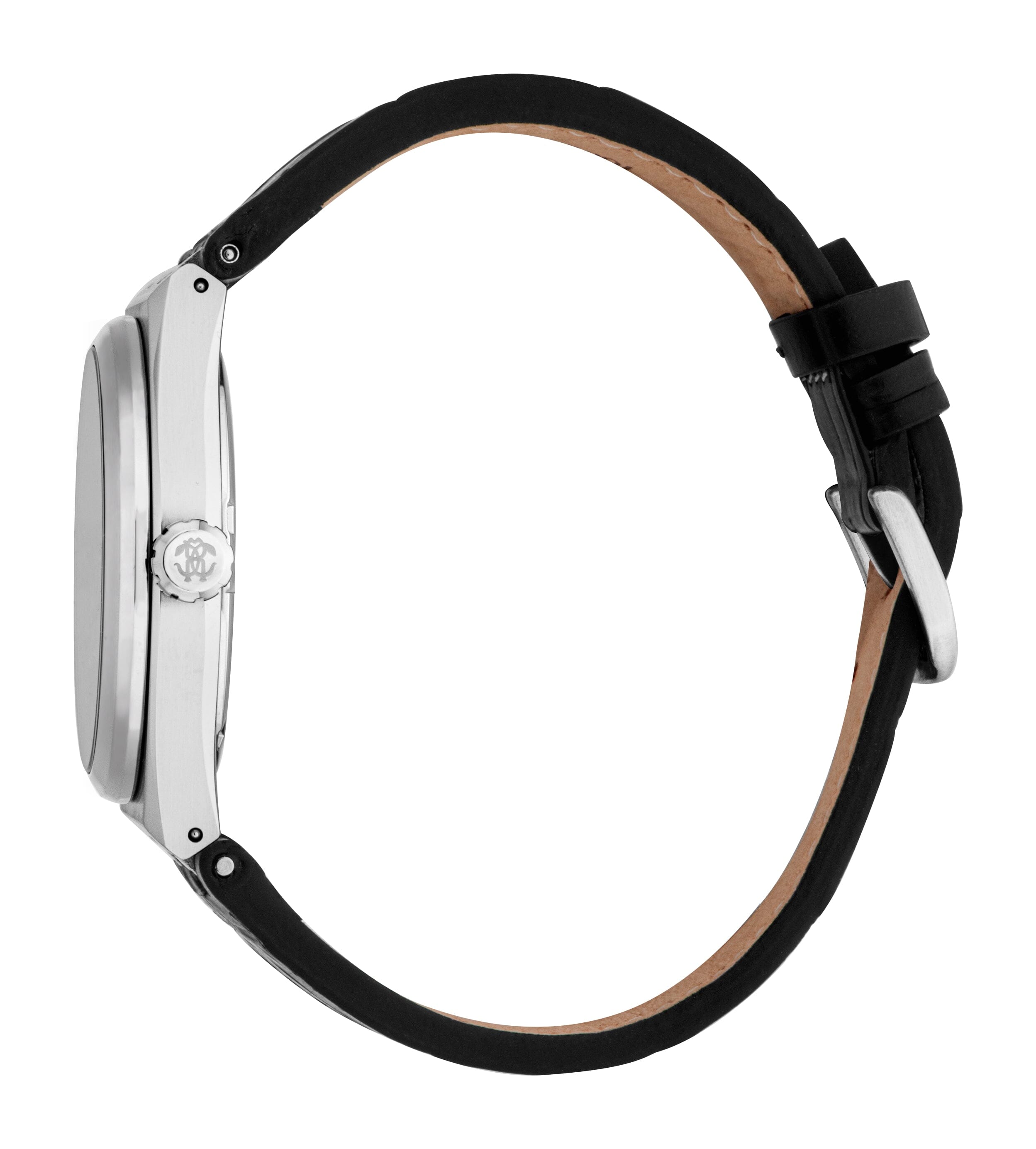 RC5G147L0025 Roberto Cavalli Men Watch, Black Dial, Black Leather Strap Roberto Cavalli 