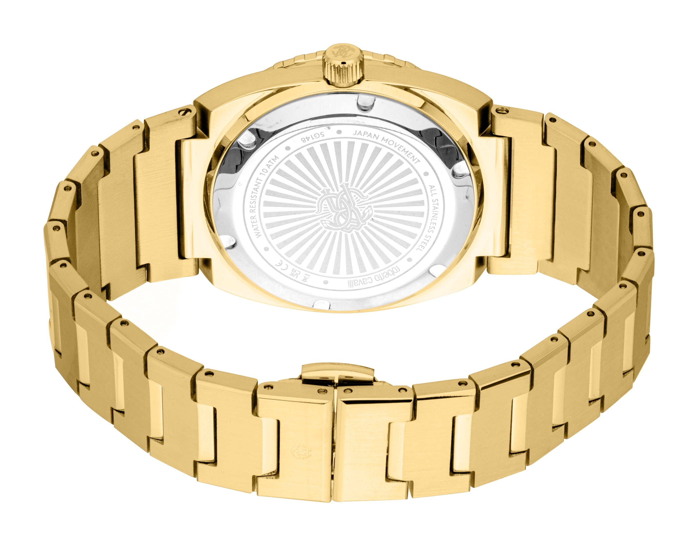 RC5G148M0035 Roberto Cavalli Men Watch, Black Dial, Gold Color Metal Bracelet Roberto Cavalli 