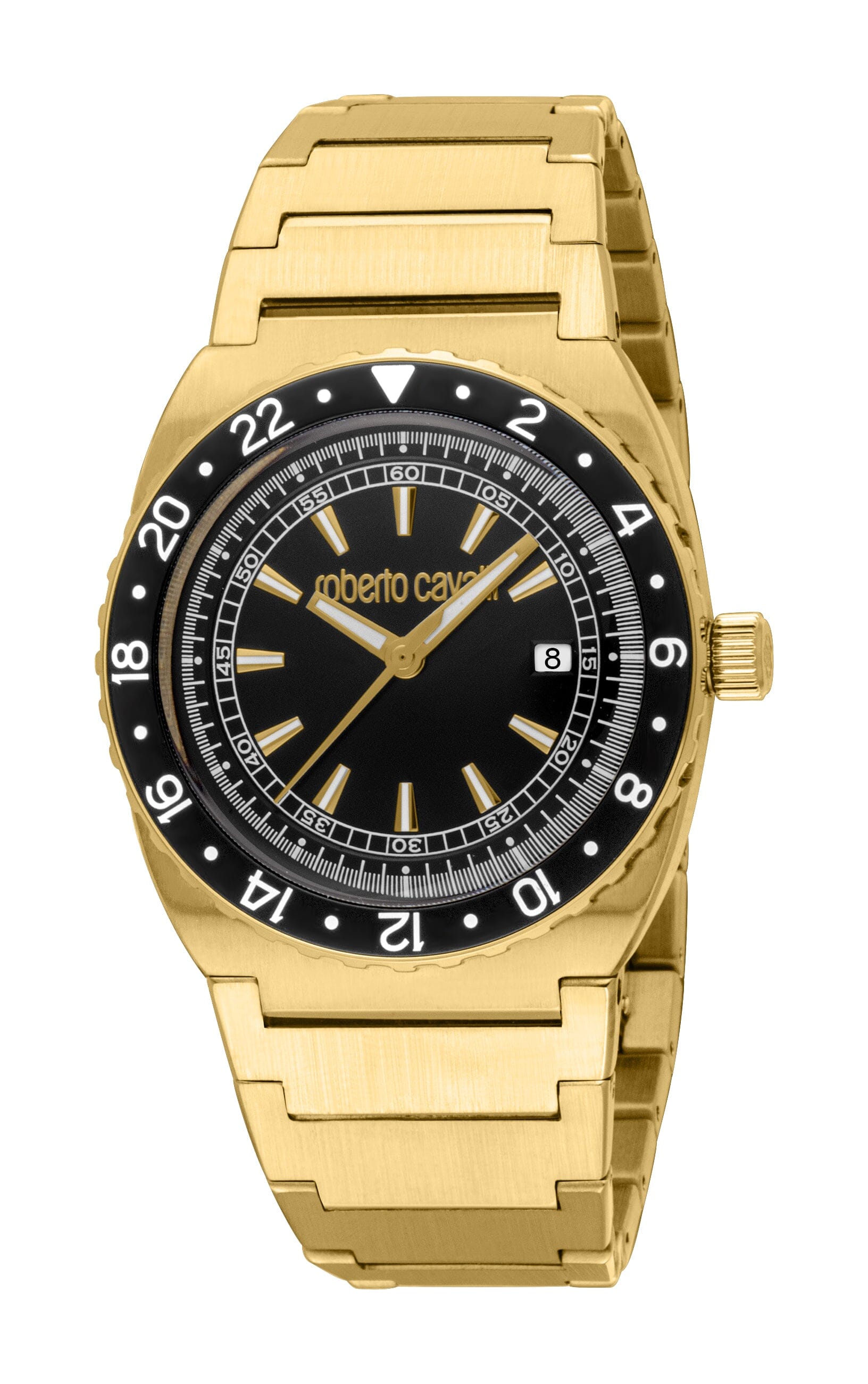 RC5G148M0035 Roberto Cavalli Men Watch, Black Dial, Gold Color Metal Bracelet Roberto Cavalli 