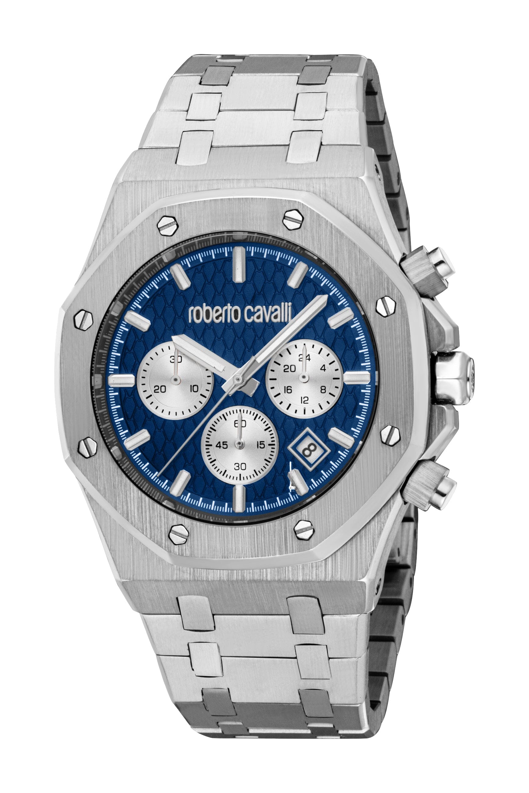 RC5G161M0055 Roberto Cavalli Men Watch, Dark Blue Dial, Stainless Steel Metal Bracelet Roberto Cavalli 