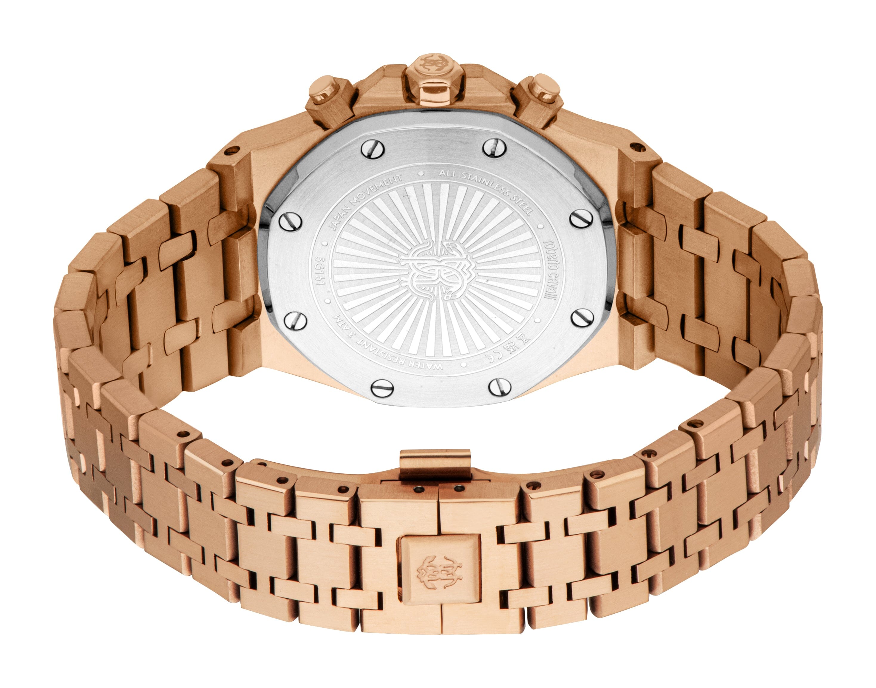 RC5G161M0065 Roberto Cavalli Men Watch, Silver Dial, Rose Gold Color Metal Bracelet Roberto Cavalli 