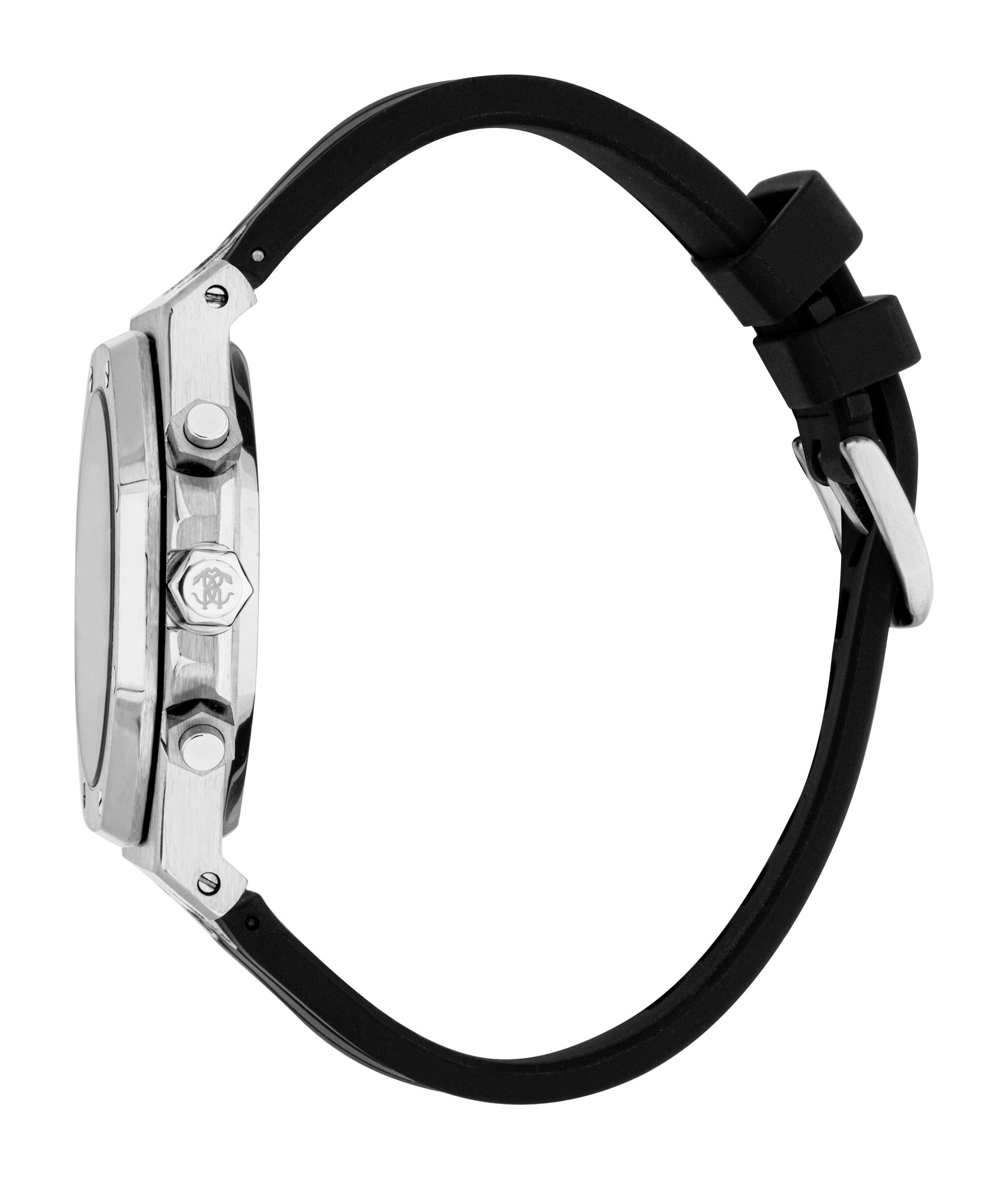 RC5G161P0015 Roberto Cavalli Men Watch, Black Dial, Black Silicone Strap Roberto Cavalli 