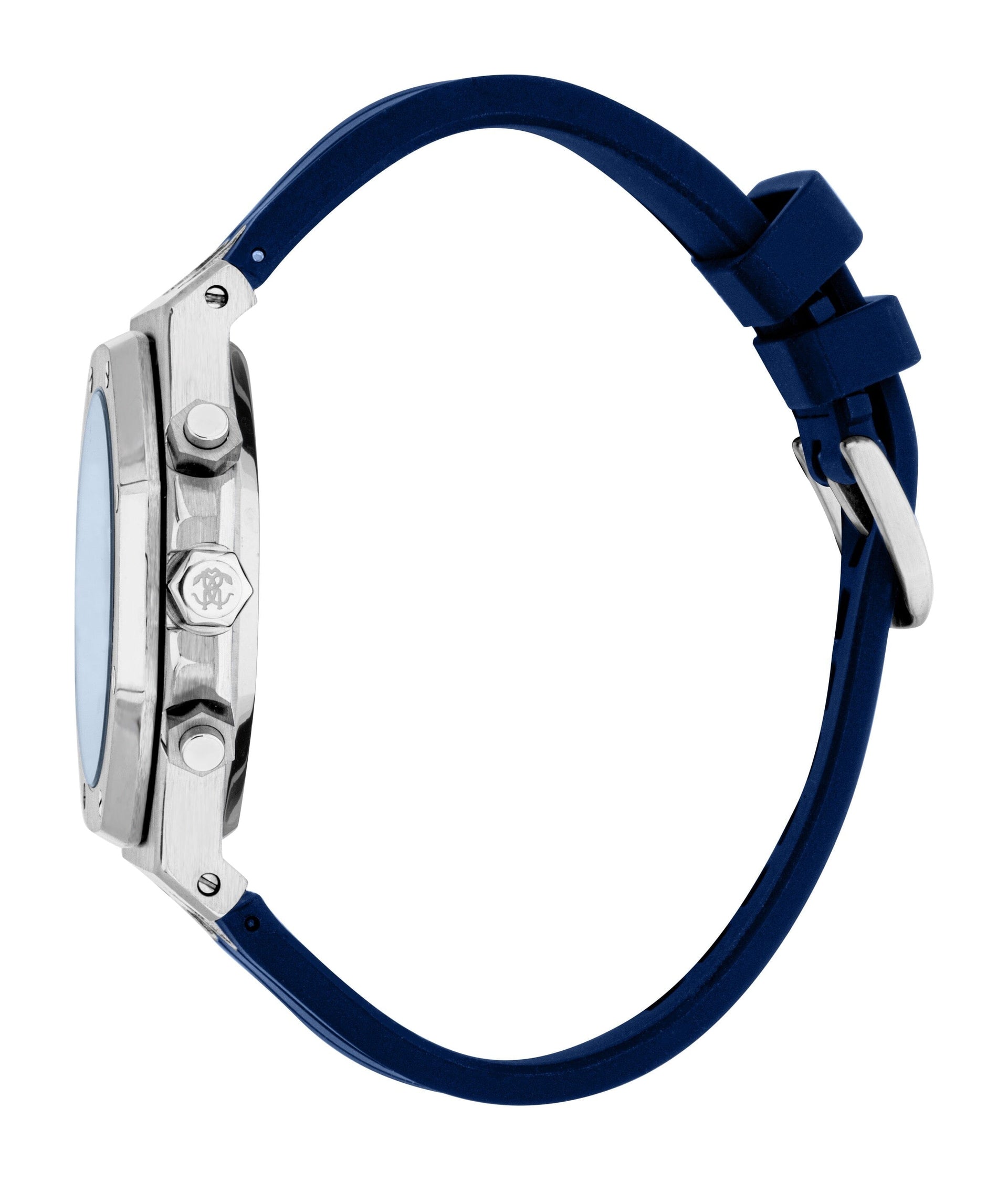 RC5G161P0025 Roberto Cavalli Men Watch, Dark Blue Dial, Dark Blue Silicone Strap Roberto Cavalli 