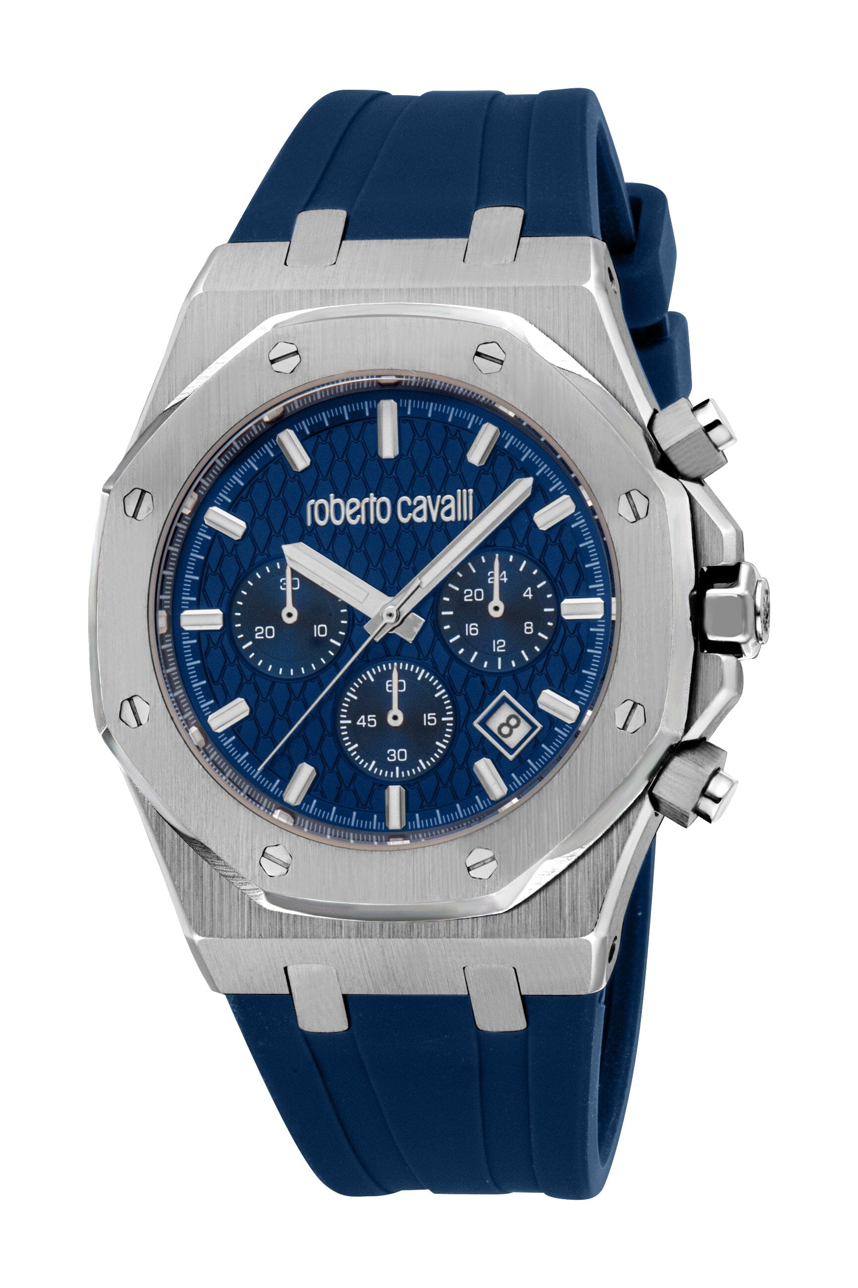 RC5G161P0025 Roberto Cavalli Men Watch, Dark Blue Dial, Dark Blue Silicone Strap Roberto Cavalli 