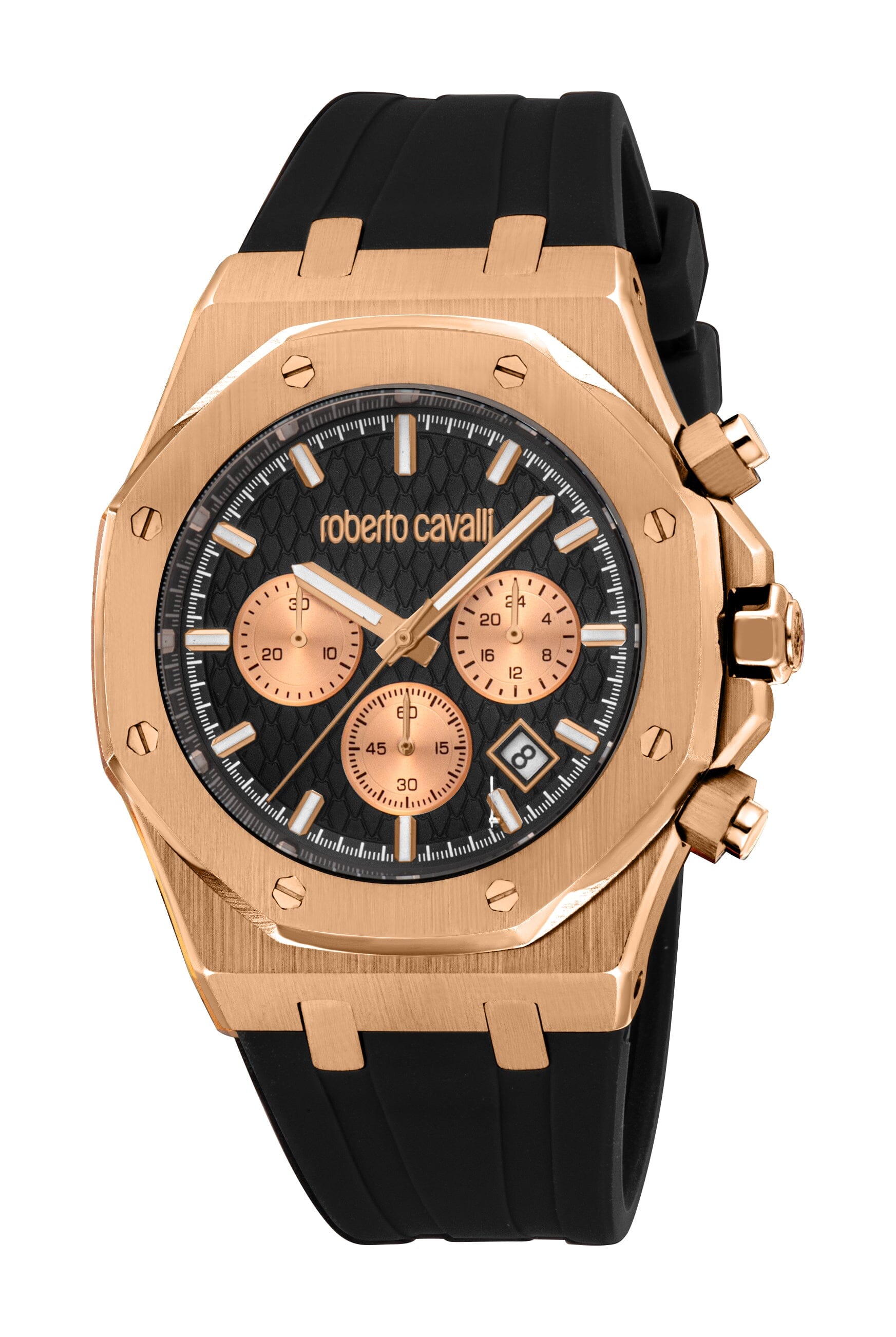 RC5G161P0035 Roberto Cavalli Men Watch, Black Dial, Black Silicone Strap Roberto Cavalli 