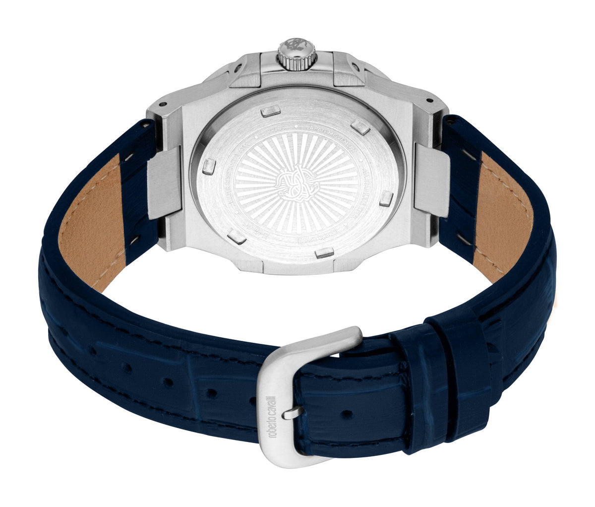 RC5G166L0025 Roberto Cavalli Men Watch, Dark Blue Dial, Dark Blue Leather Strap Roberto Cavalli 