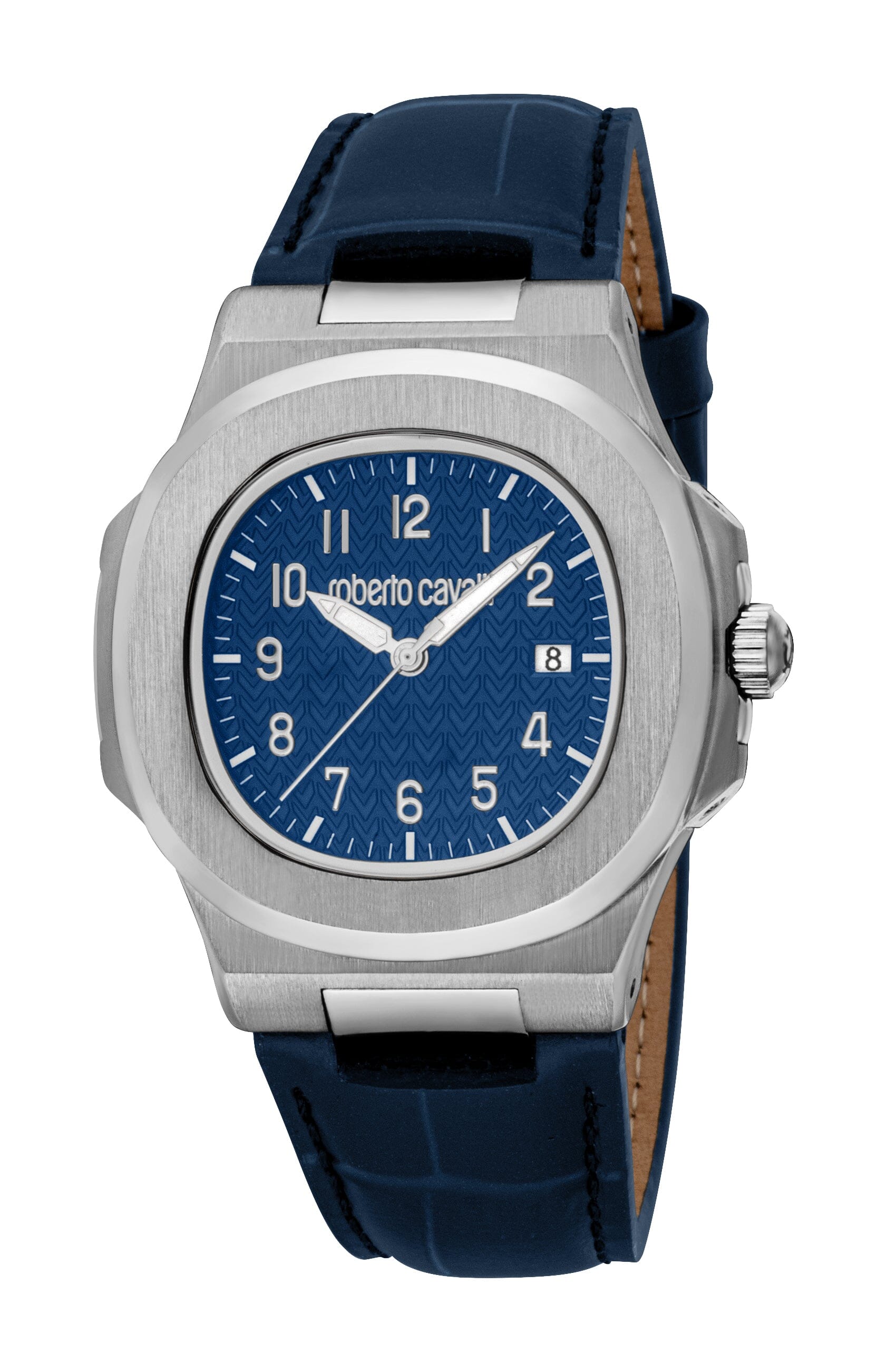 RC5G166L0025 Roberto Cavalli Men Watch, Dark Blue Dial, Dark Blue Leather Strap Roberto Cavalli 