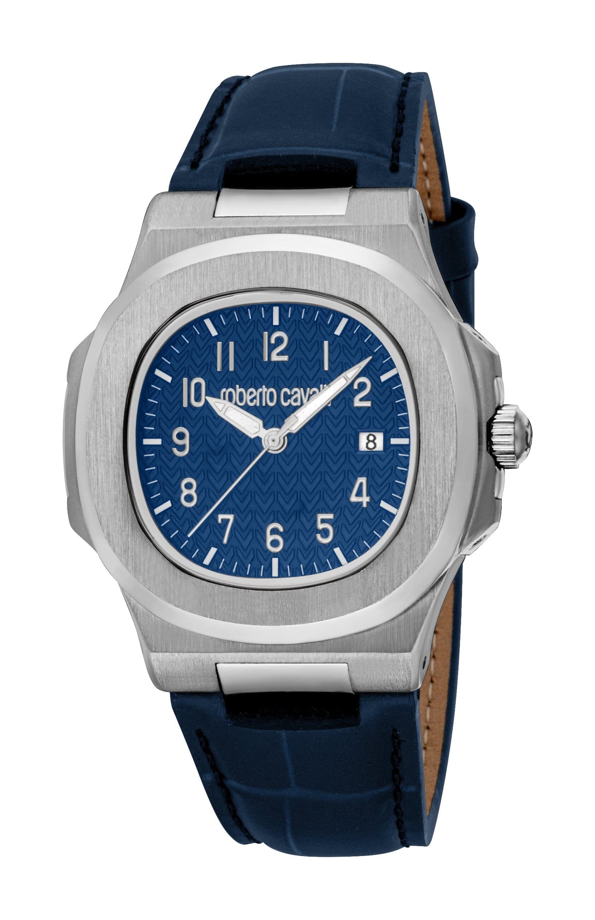 RC5G166L0025 Roberto Cavalli Men Watch, Dark Blue Dial, Dark Blue Leather Strap Roberto Cavalli 