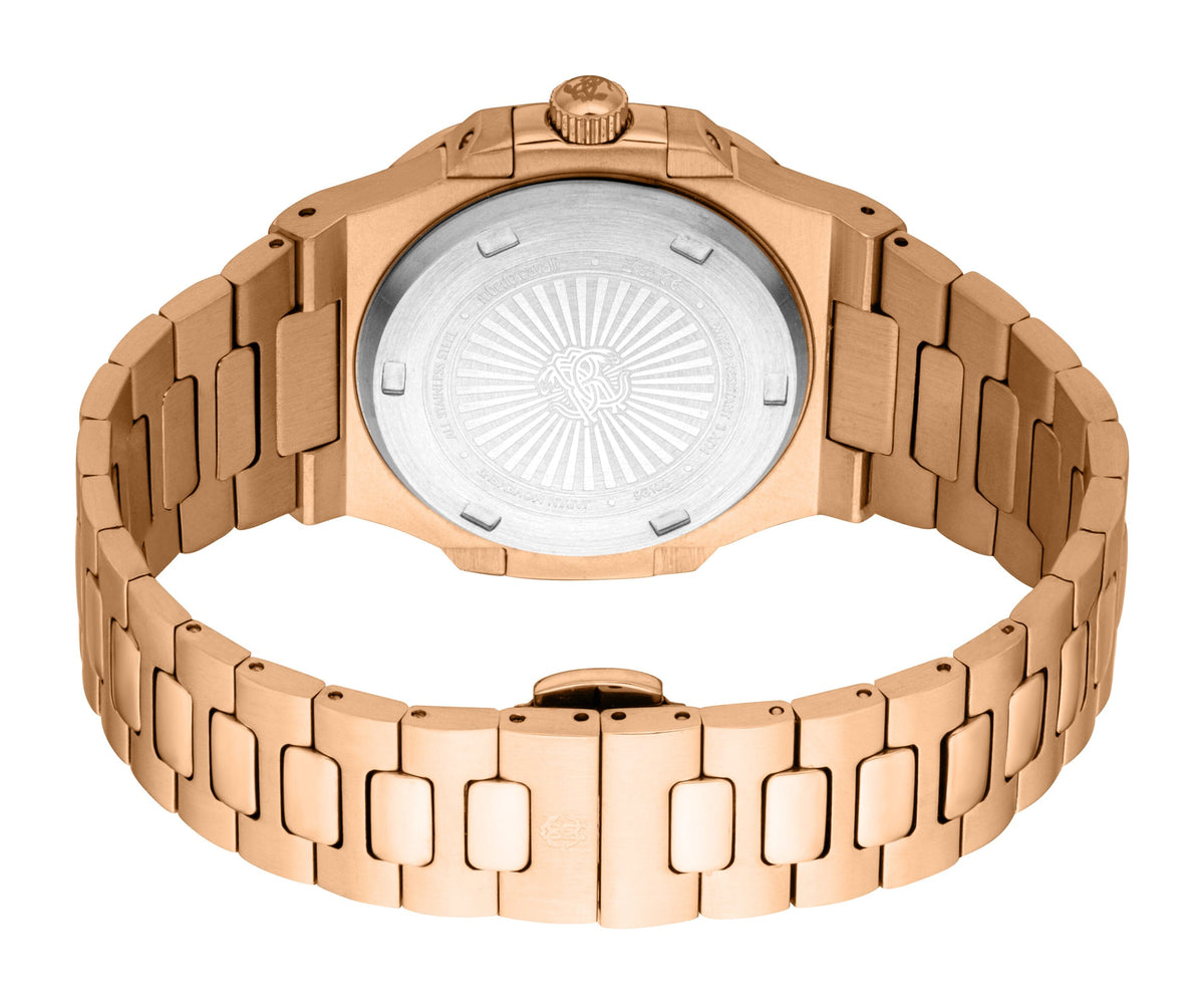 RC5G166M0065 Roberto Cavalli Men Watch, Black Dial, Rose Gold Color Metal Bracelet Roberto Cavalli 