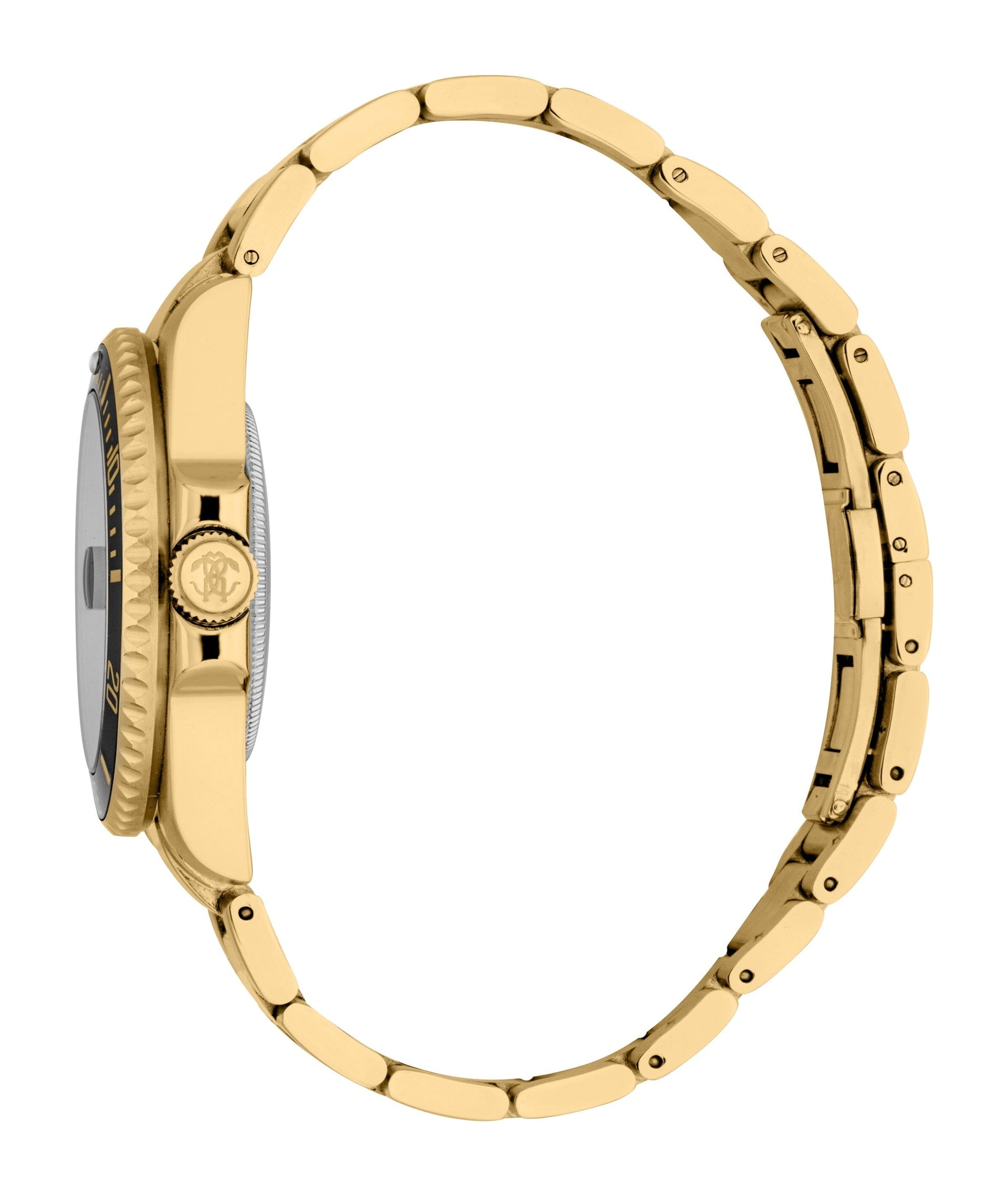 RC5G168M0045 Roberto Cavalli Men Watch, Black Dial, Gold Color Metal Bracelet Roberto Cavalli 