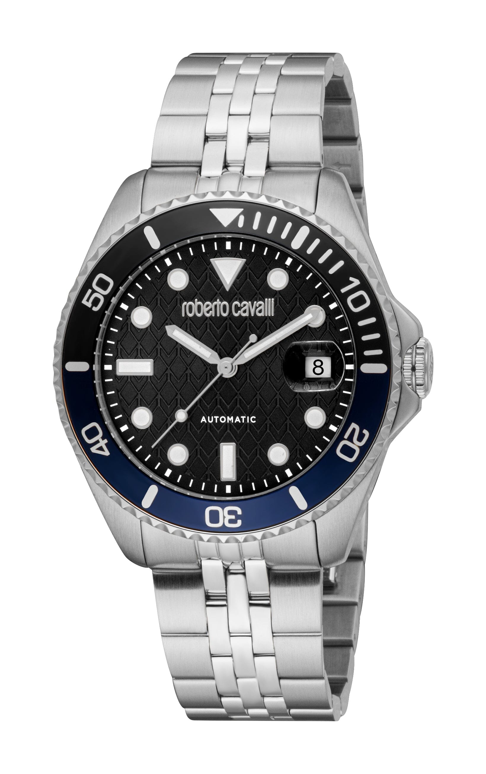 RC5G171M0055 Roberto Cavalli Men Watch, Black Dial, Stainless Steel Metal Bracelet Roberto Cavalli 