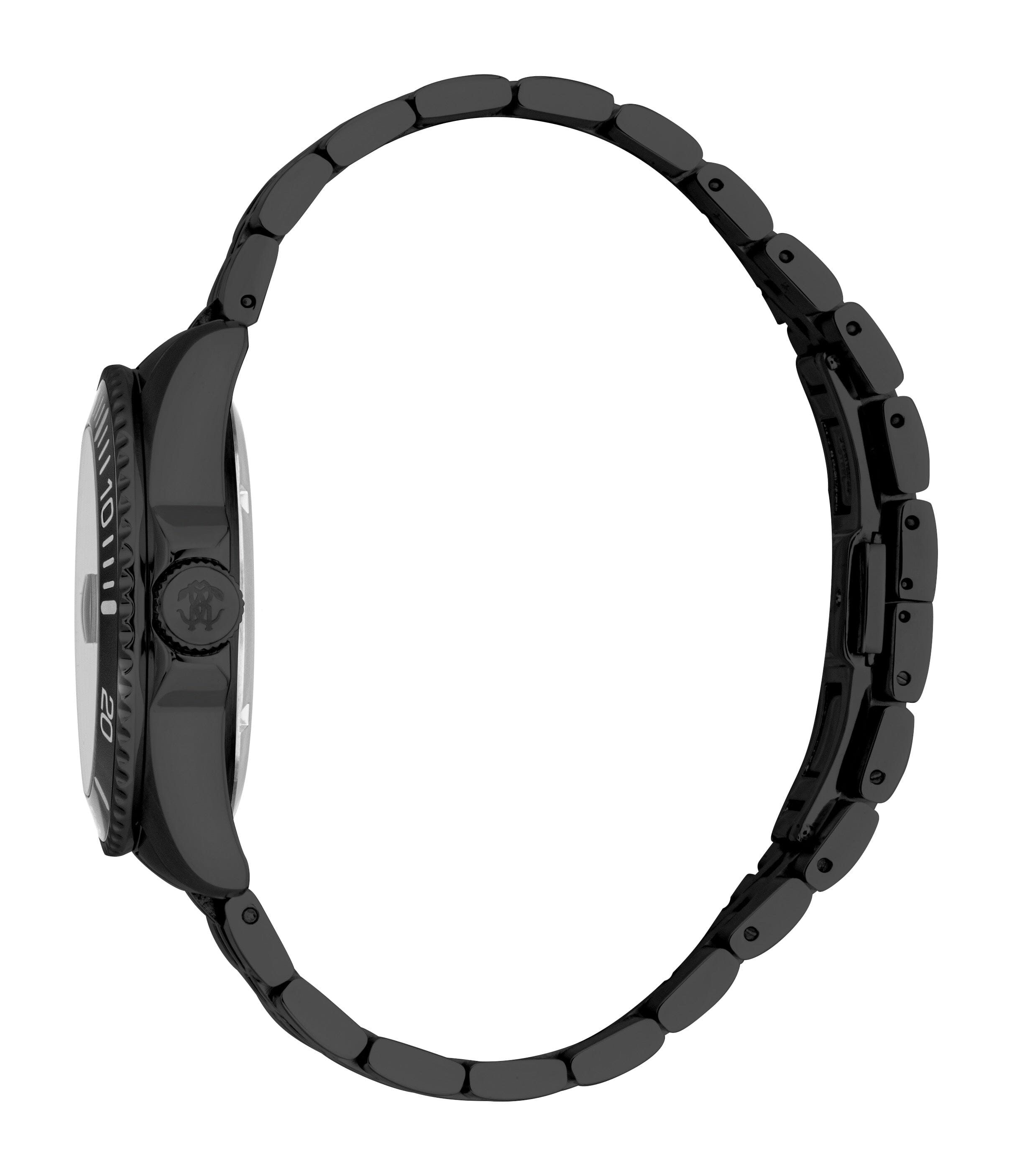 RC5G171M0065 Roberto Cavalli Men Watch, Black Dial, Black Color Metal Bracelet Roberto Cavalli 