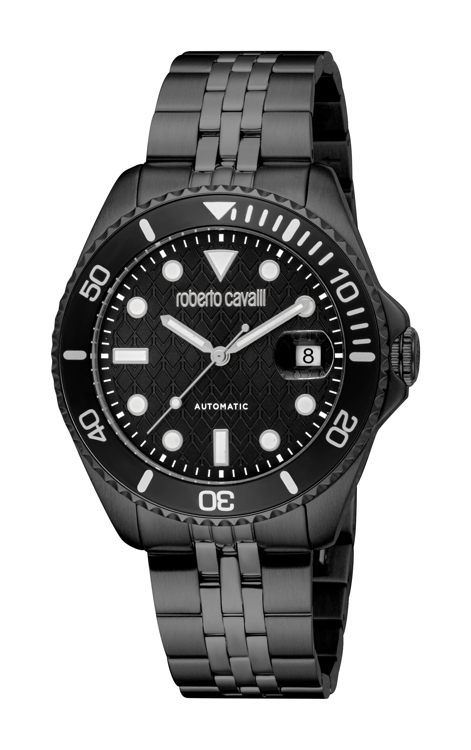 RC5G171M0065 Roberto Cavalli Men Watch, Black Dial, Black Color Metal Bracelet Roberto Cavalli 