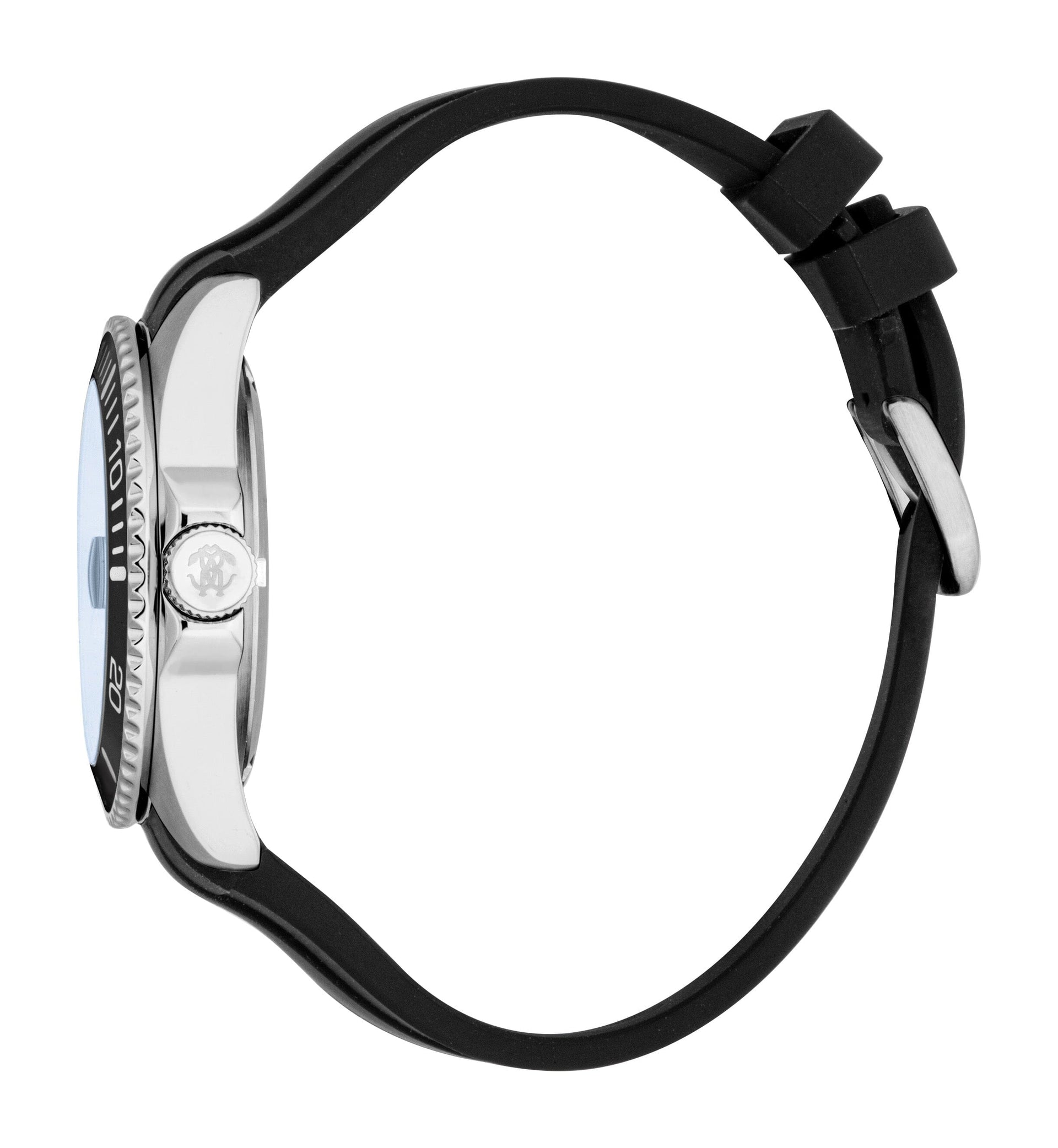 RC5G171P0025 Roberto Cavalli Men Watch, Dark Blue Dial, Black Silicone Strap Roberto Cavalli 