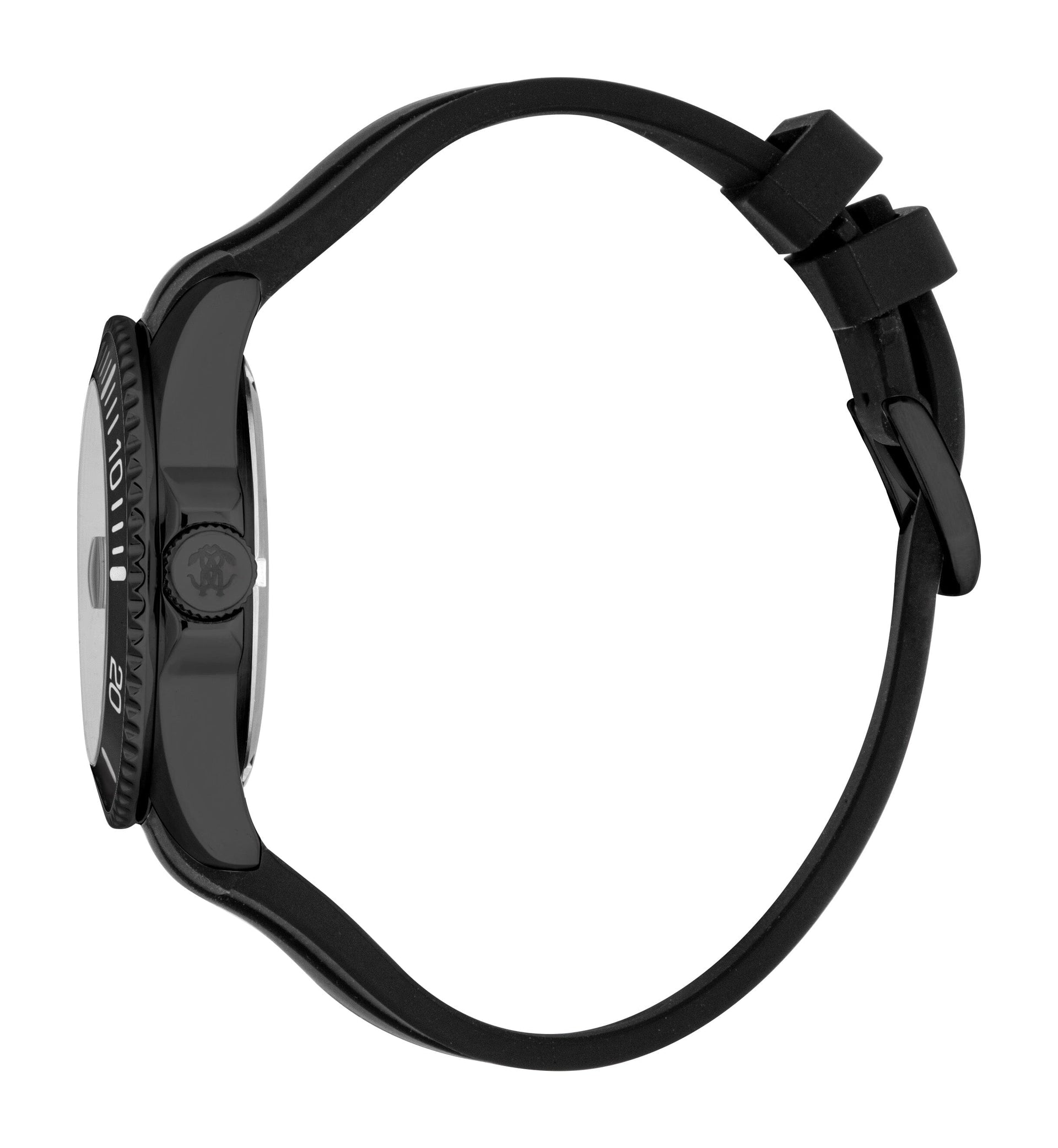 RC5G171P0035 Roberto Cavalli Men Watch, Black Dial, Black Silicone Strap Roberto Cavalli 