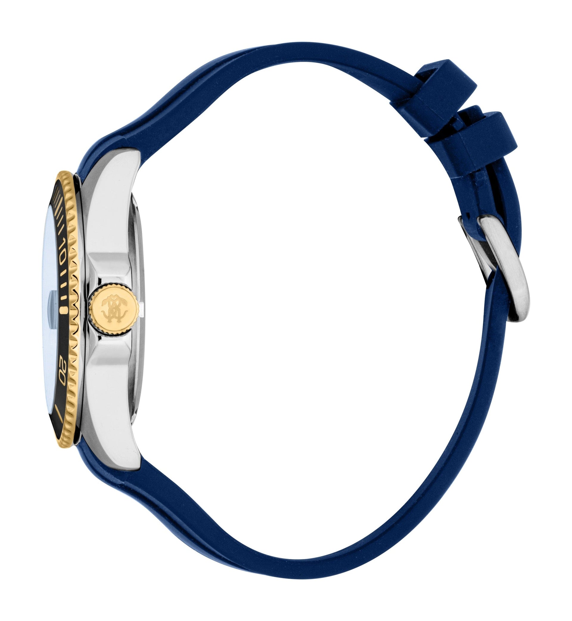 RC5G171P0045 Roberto Cavalli Men Watch, Dark Blue Dial, Dark Blue Silicone Strap Roberto Cavalli 
