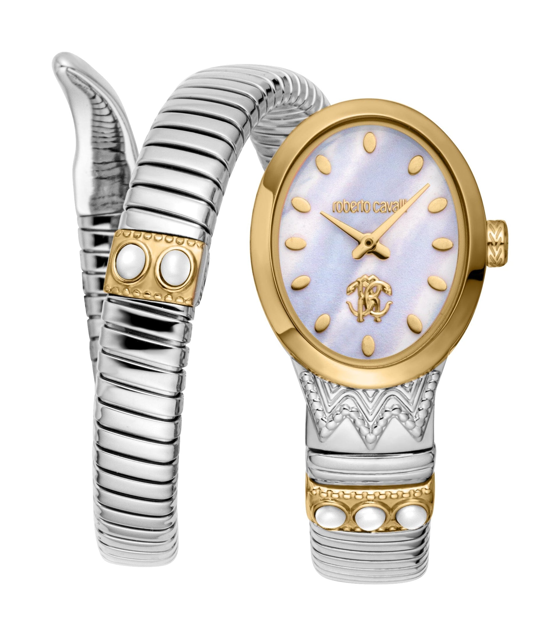 RC5L104M0055 Roberto Cavalli Women Stainless Steel Two toned Silver & Gold Snake watch Roberto Cavalli 
