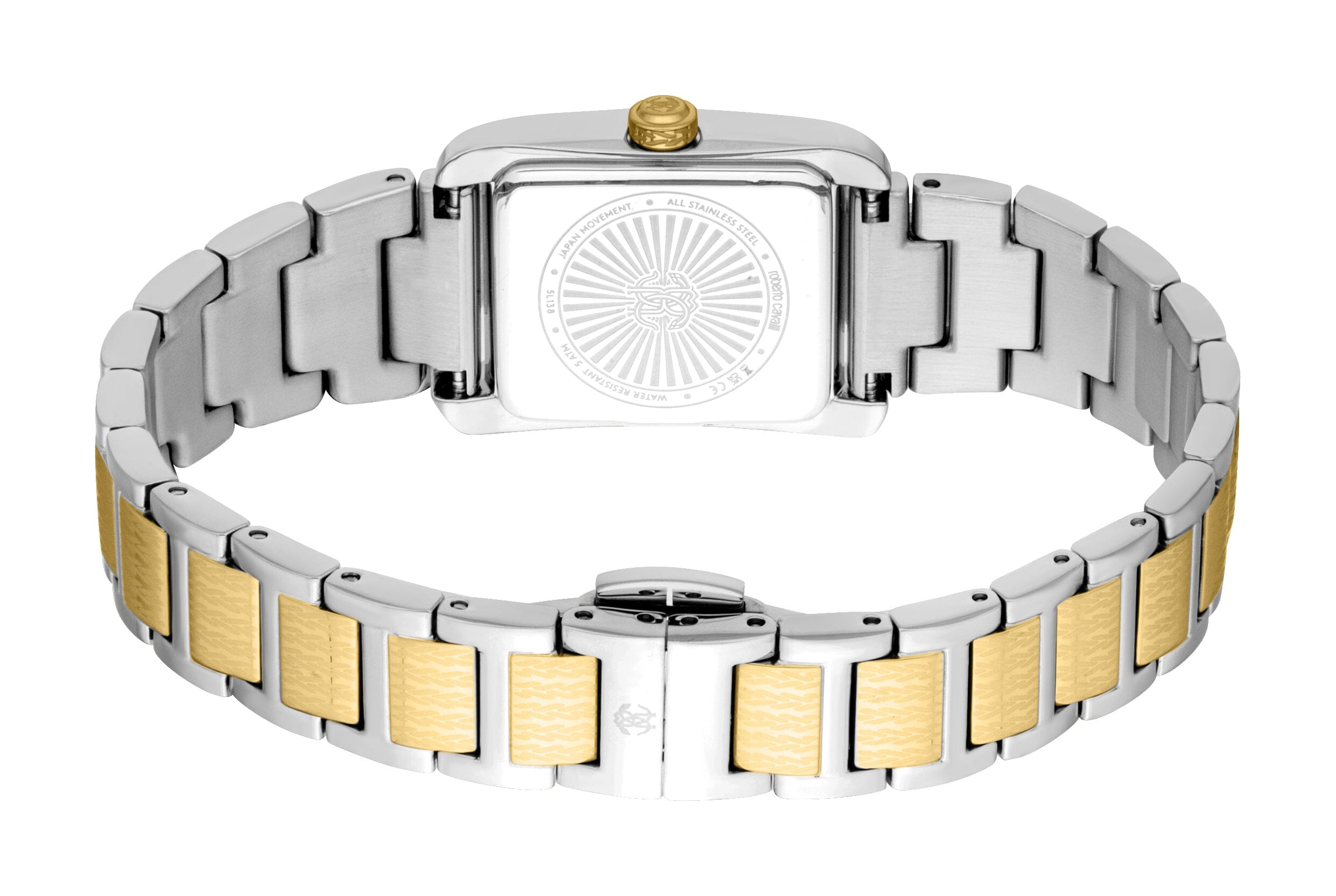 RC5L138M0085 Roberto Cavalli Women Watch, Silver Dial, Two Tone Silver & Gold Color Metal Bracelet Roberto Cavalli 