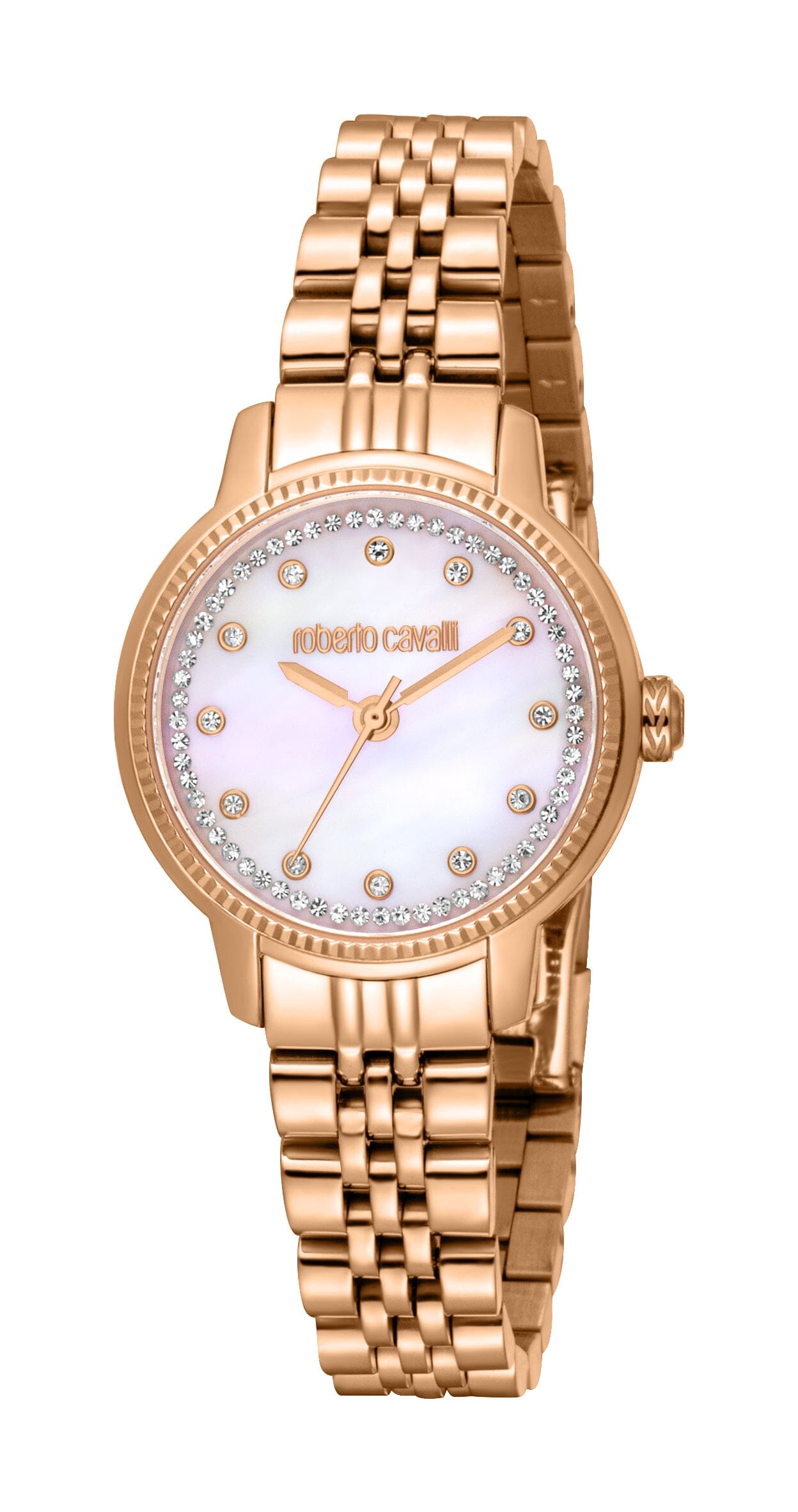 RC5L142M0065 Roberto Cavalli Women Watch, White Mop Dial, Rose Gold Color Metal Bracelet Roberto Cavalli 