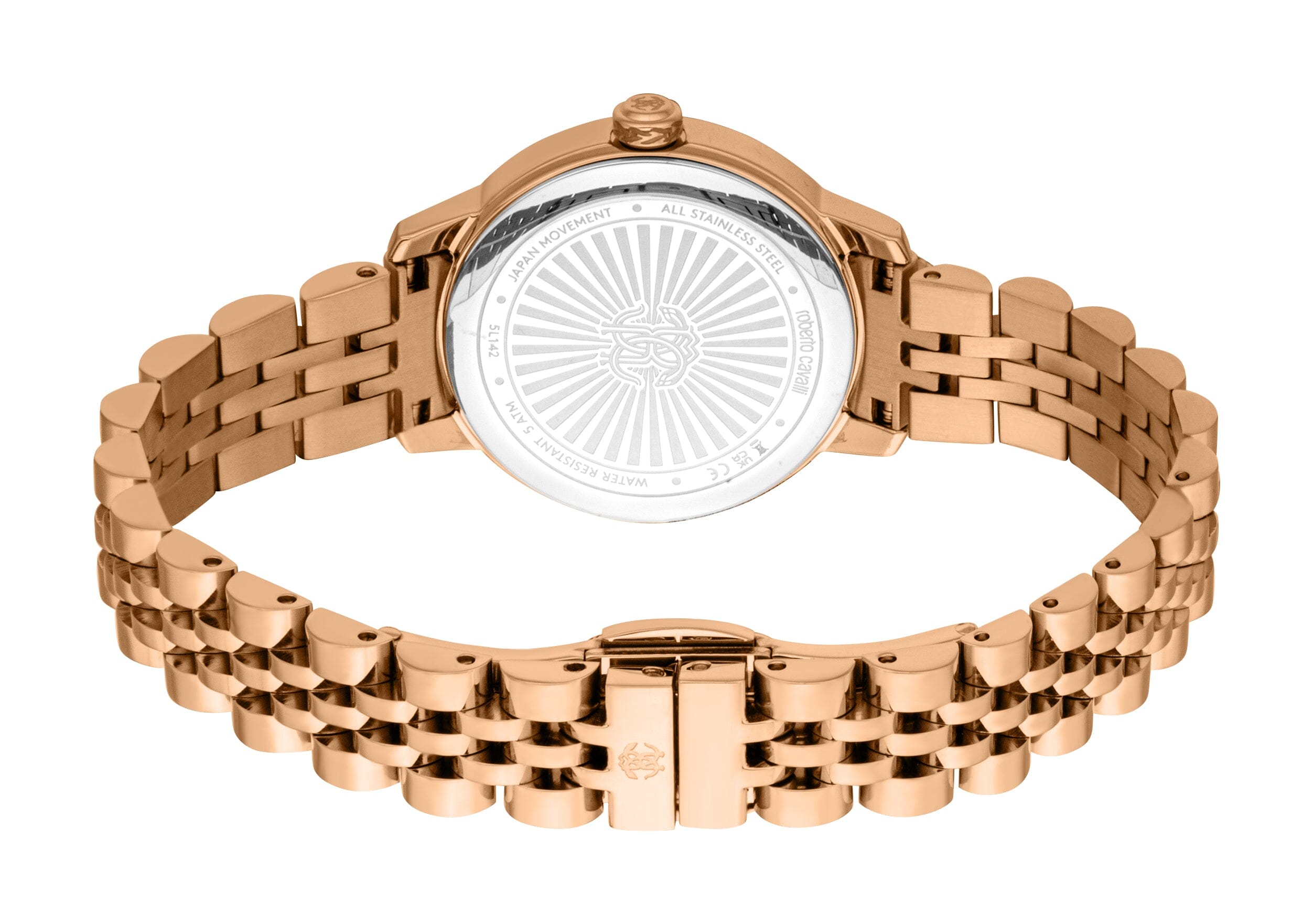 RC5L142M0065 Roberto Cavalli Women Watch, White Mop Dial, Rose Gold Color Metal Bracelet Roberto Cavalli 