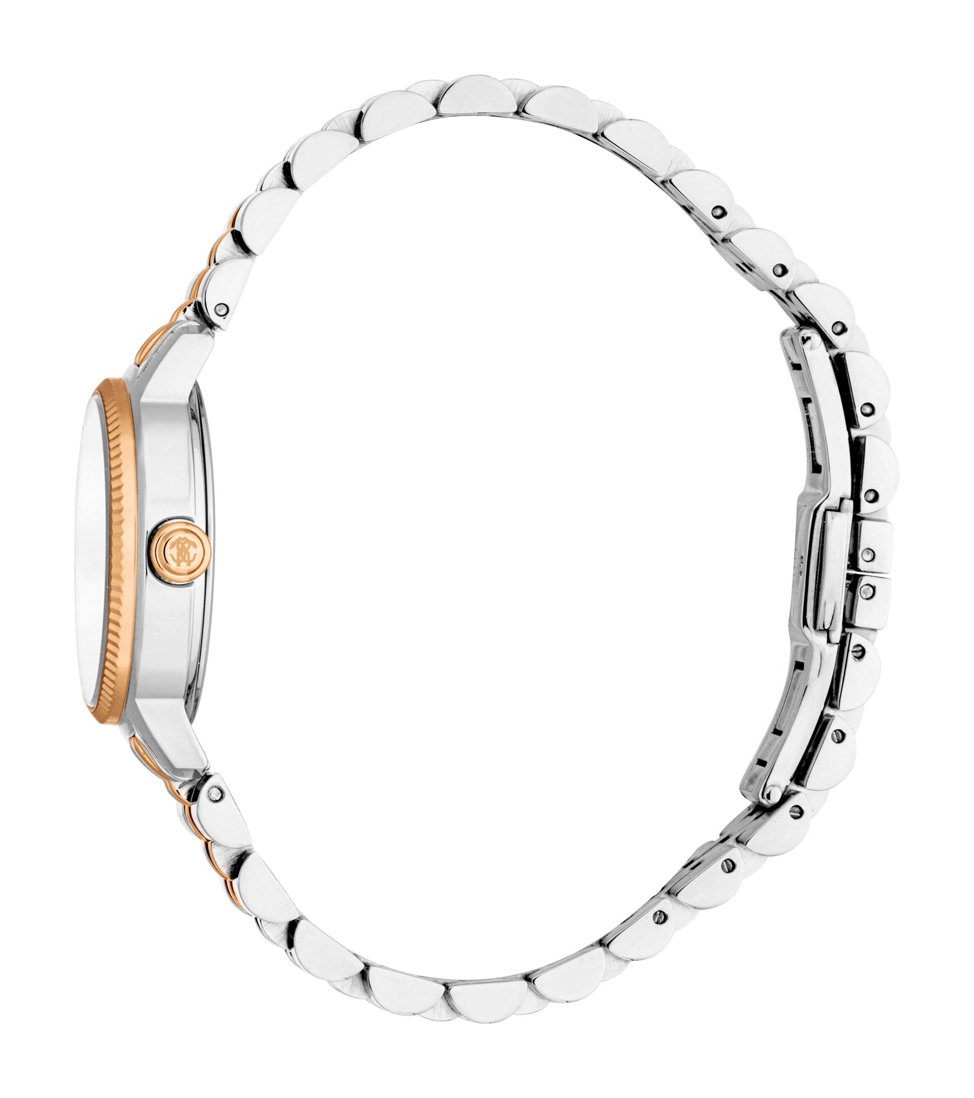 RC5L142M0095 Roberto Cavalli Women Watch, Silver Dial, Two Tone Silver & Rose Gold Color Metal Bracelet Roberto Cavalli 