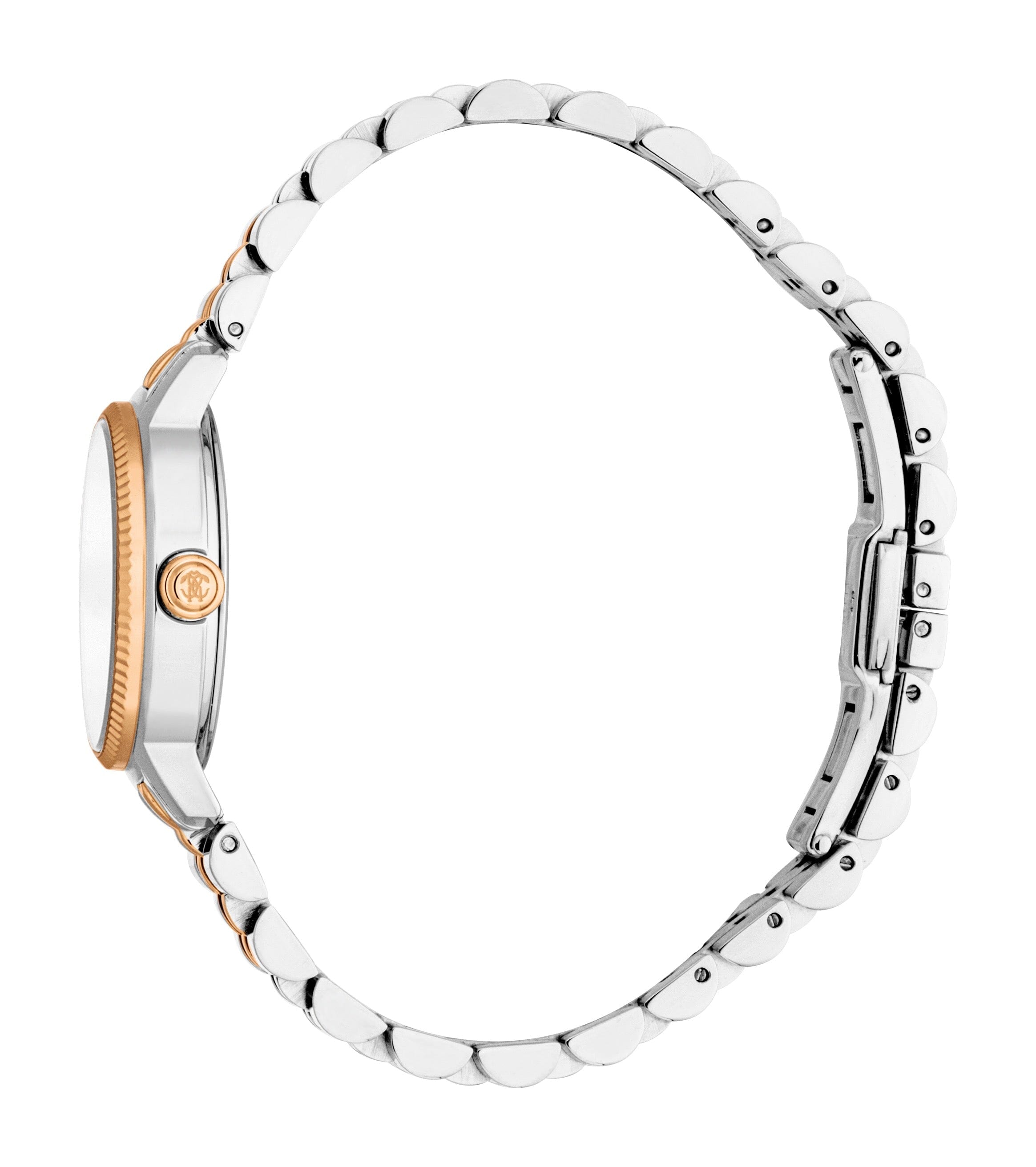RC5L142M0095 Roberto Cavalli Women Watch, Silver Dial, Two Tone Silver & Rose Gold Color Metal Bracelet Roberto Cavalli 