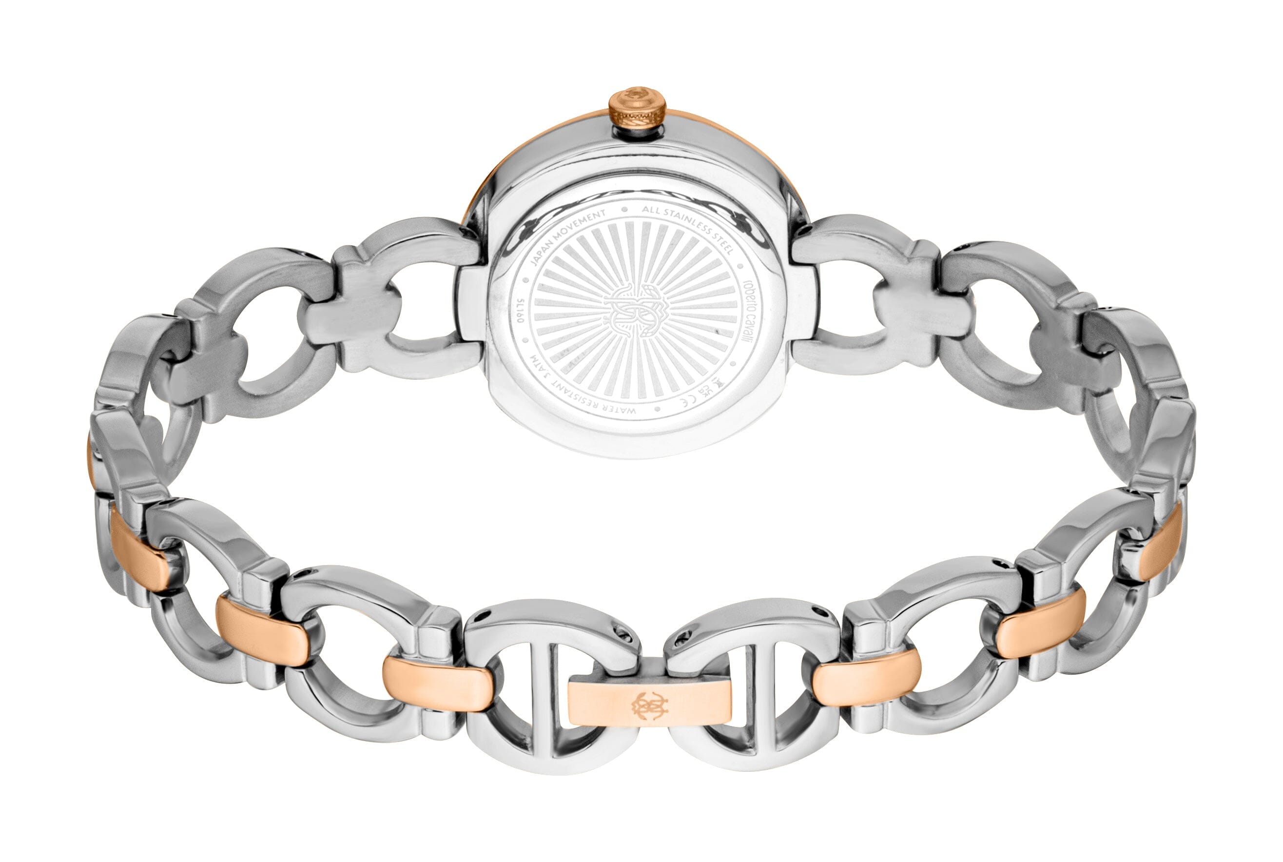 RC5L160M0075 Roberto Cavalli Women Watch, Silver Dial, Two Tone Silver & Rose Gold Color Metal Bracelet Roberto Cavalli 