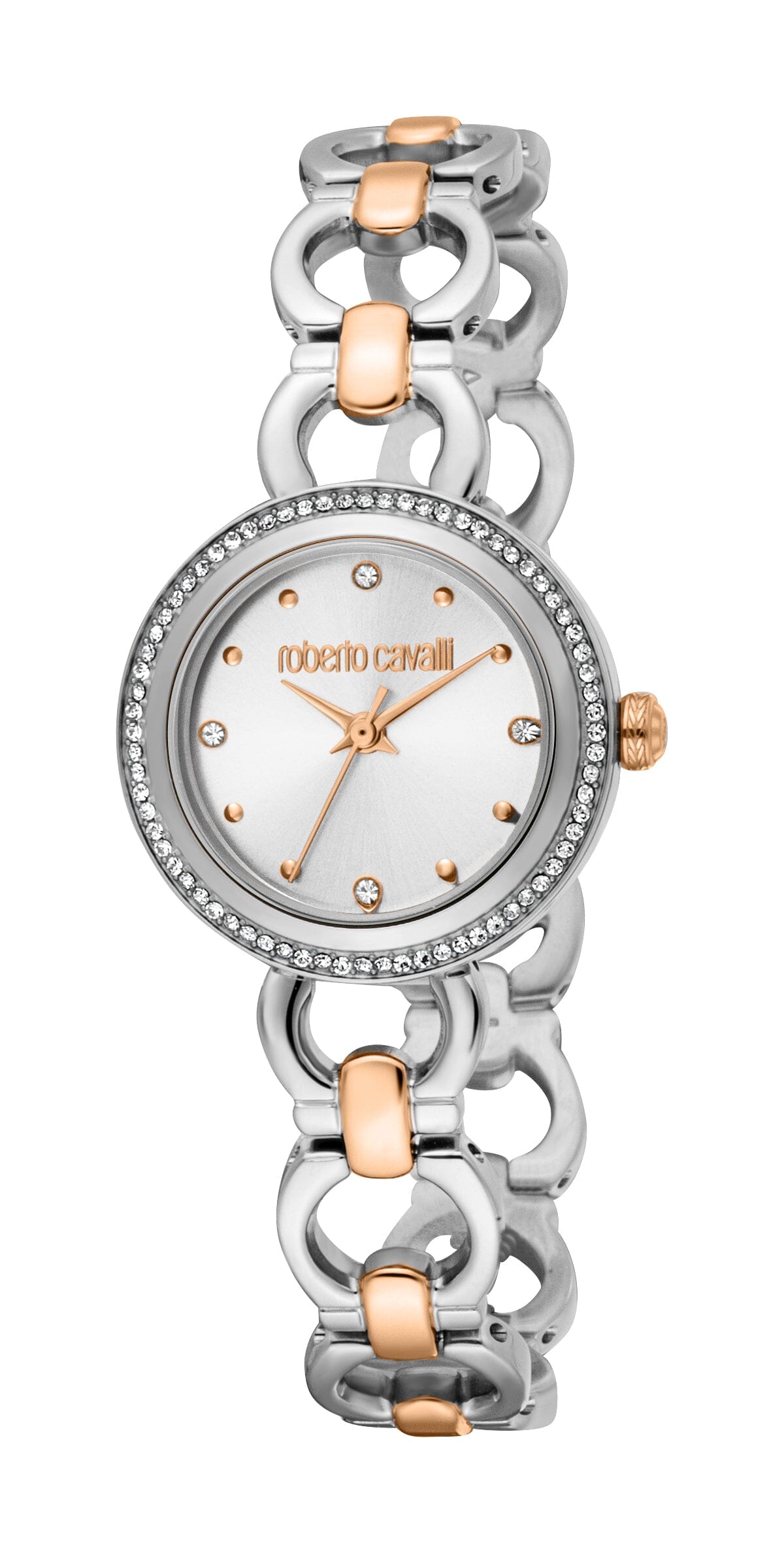 RC5L160M0075 Roberto Cavalli Women Watch, Silver Dial, Two Tone Silver & Rose Gold Color Metal Bracelet Roberto Cavalli 