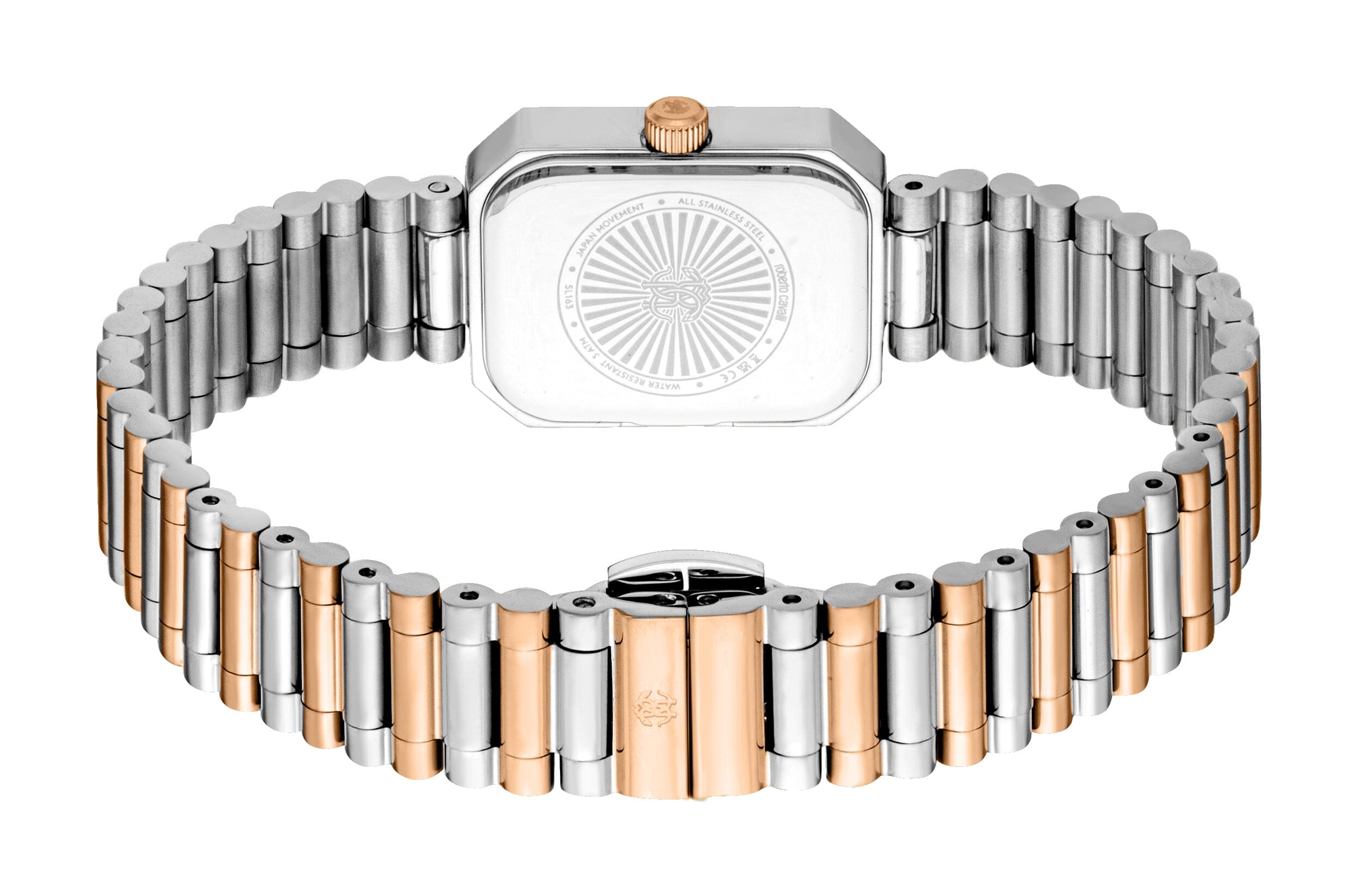 RC5L163M0065 Roberto Cavalli Women Watch, Silver Dial, Two Tone Silver & Rose Gold Color Metal Bracelet Roberto Cavalli 