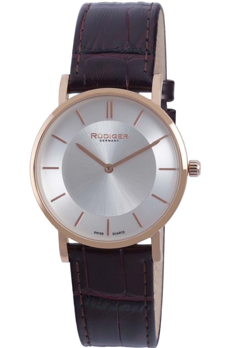Rudiger Kassle Men's Silver Dial Brown Watch Rudiger 