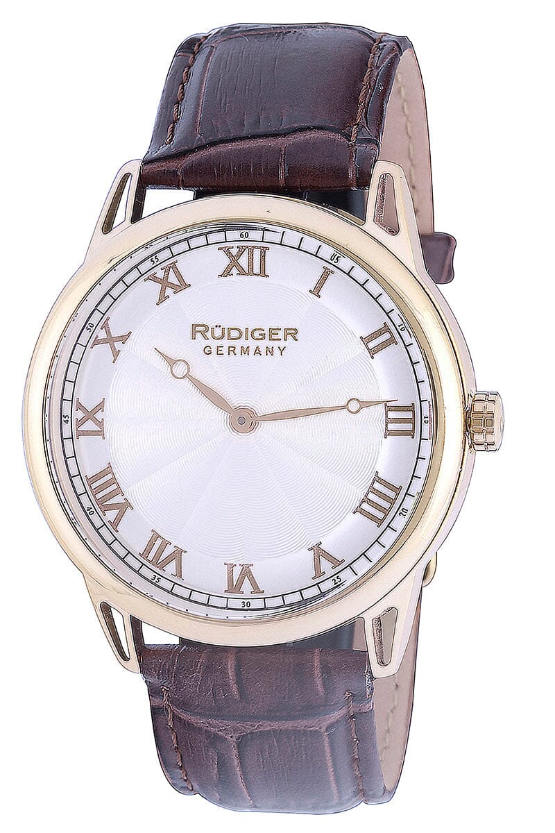 Rudiger ulm silver IPYG Dial Brown Leather Strap Rudiger 
