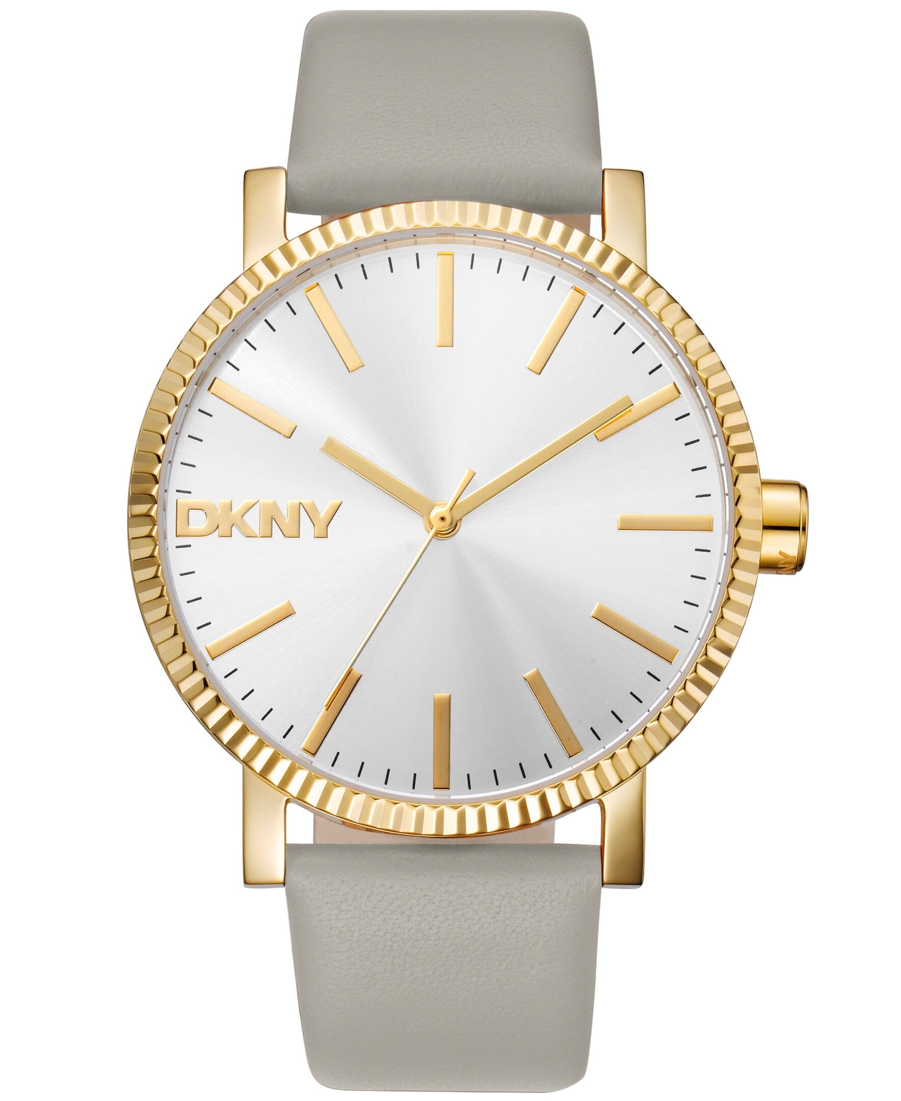 URBAN Soho Maxi Silver Dial Grey Leather Strap Women's Watch DKNY 