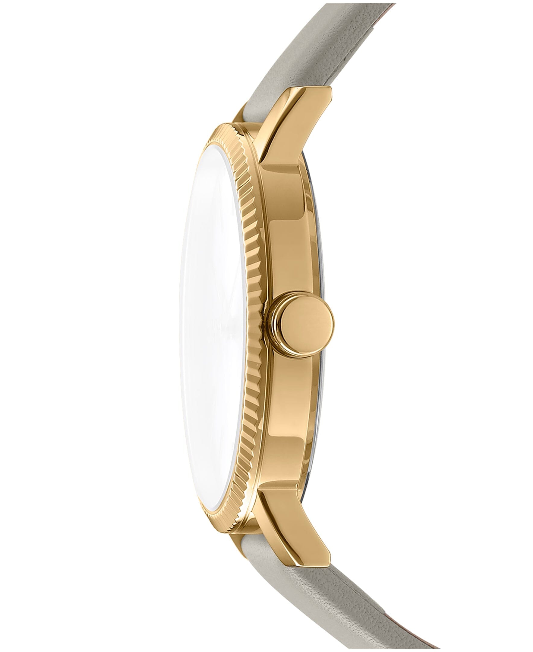 URBAN Soho Maxi Silver Dial Grey Leather Strap Women's Watch DKNY 