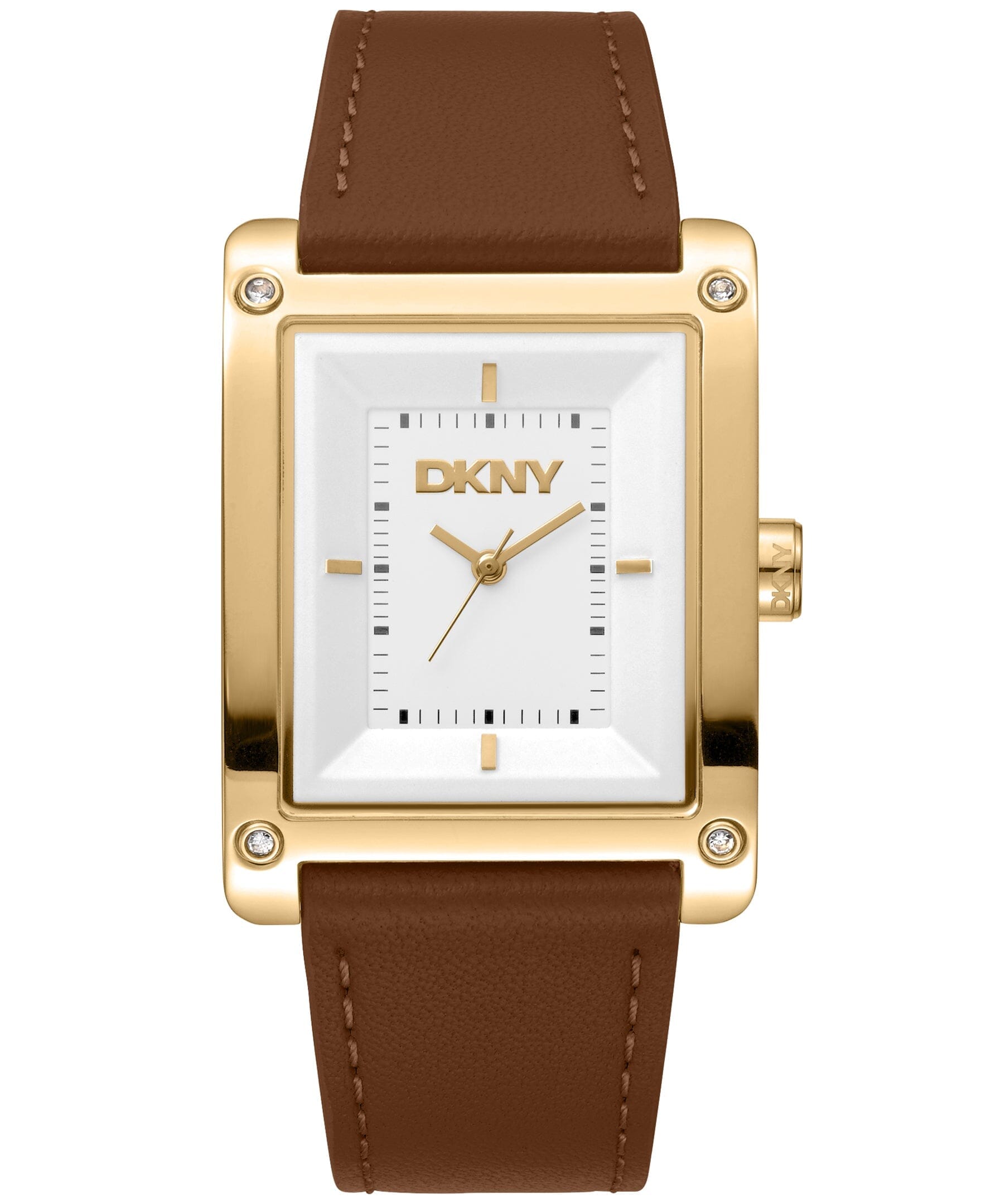 URBAN Westside Maxi White Dial Brown Leather Strap Women's Watch DKNY 