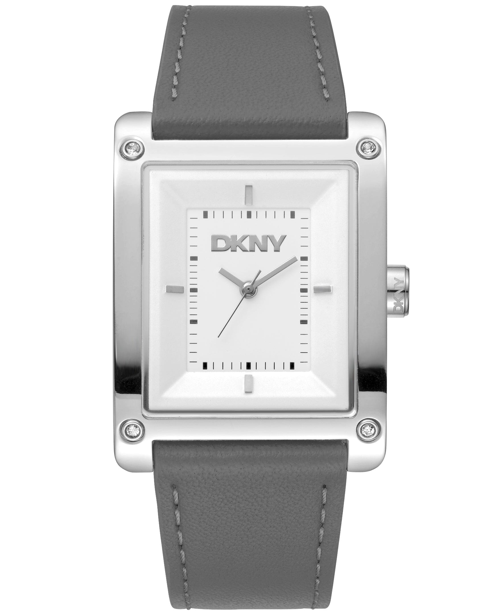 URBAN Westside Maxi White Dial Grey Leather Strap Women's Watch DKNY 