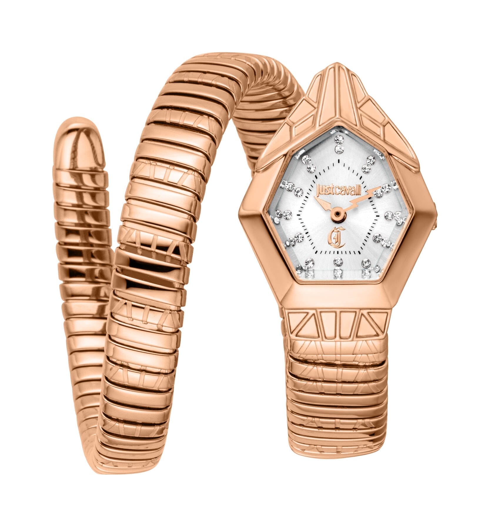 Women's Just Cavalli Gemma Silver Dial Rose Gold Quartz Watch Just Cavalli 