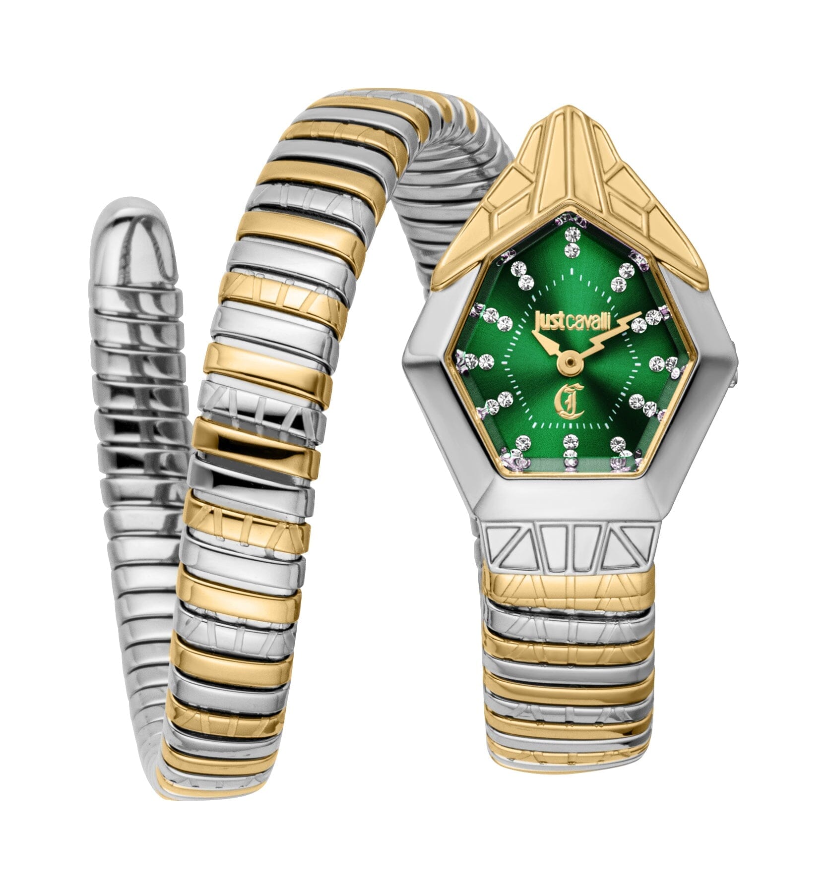 Women's Just Cavalli Gemma Two Tone Silver & Gold Quartz Watch Just Cavalli 