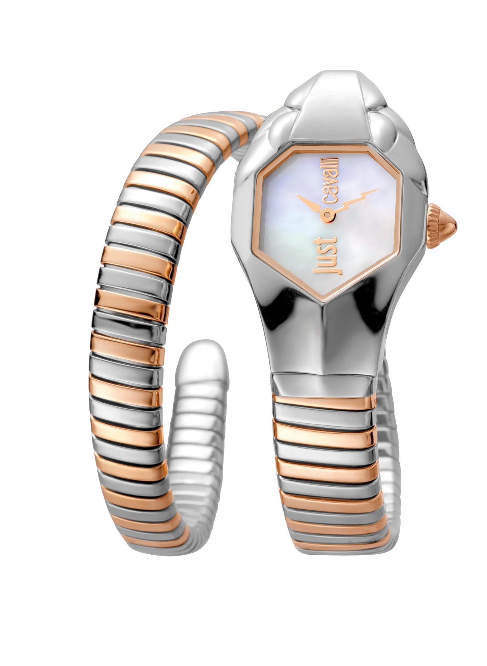 Women's Just Cavalli Glam Two Tone Silver & Rose Gold Quartz Watch Just Cavalli 