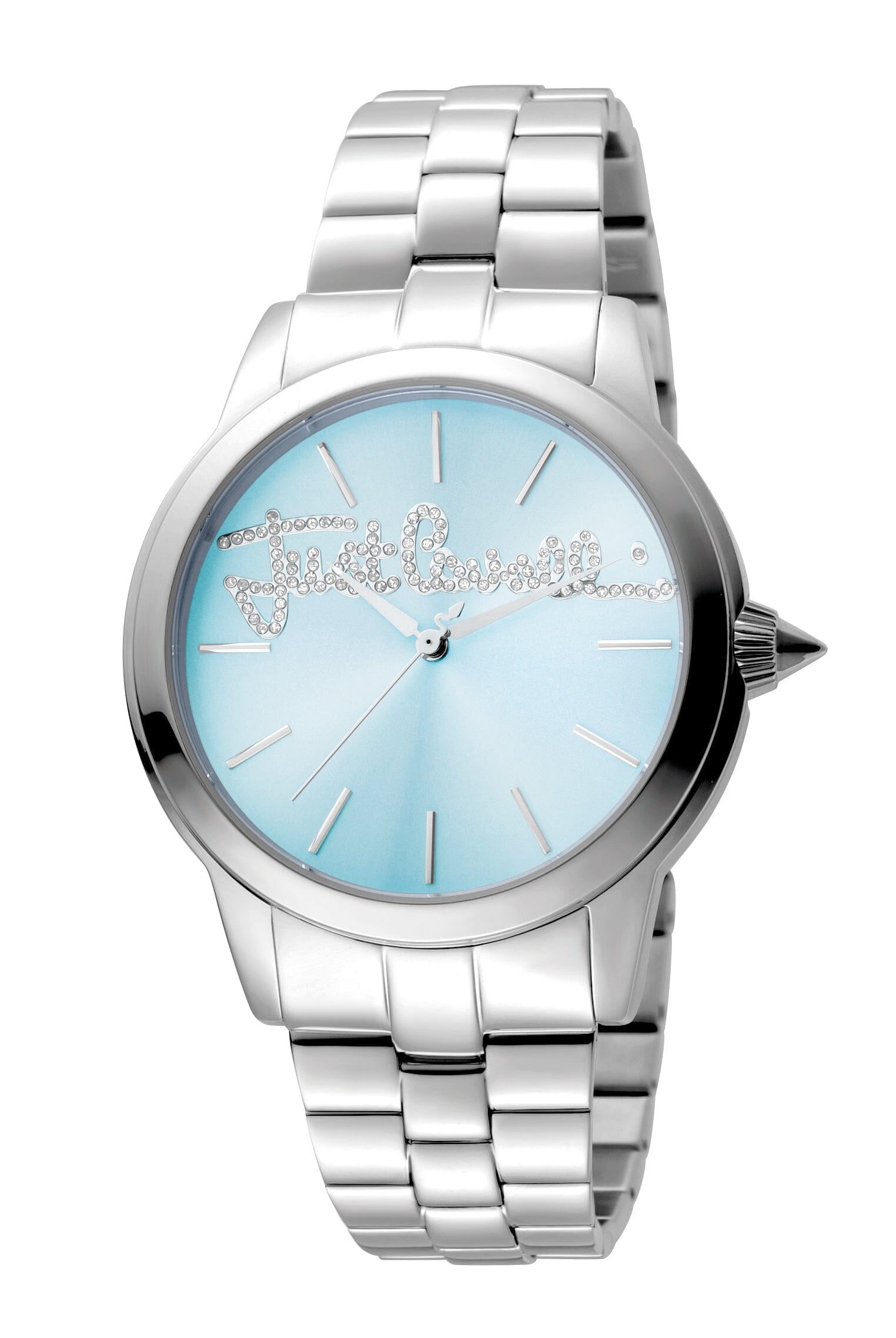 Women's Just Cavalli Logo Mohair Silver Quartz Watch Just Cavalli 