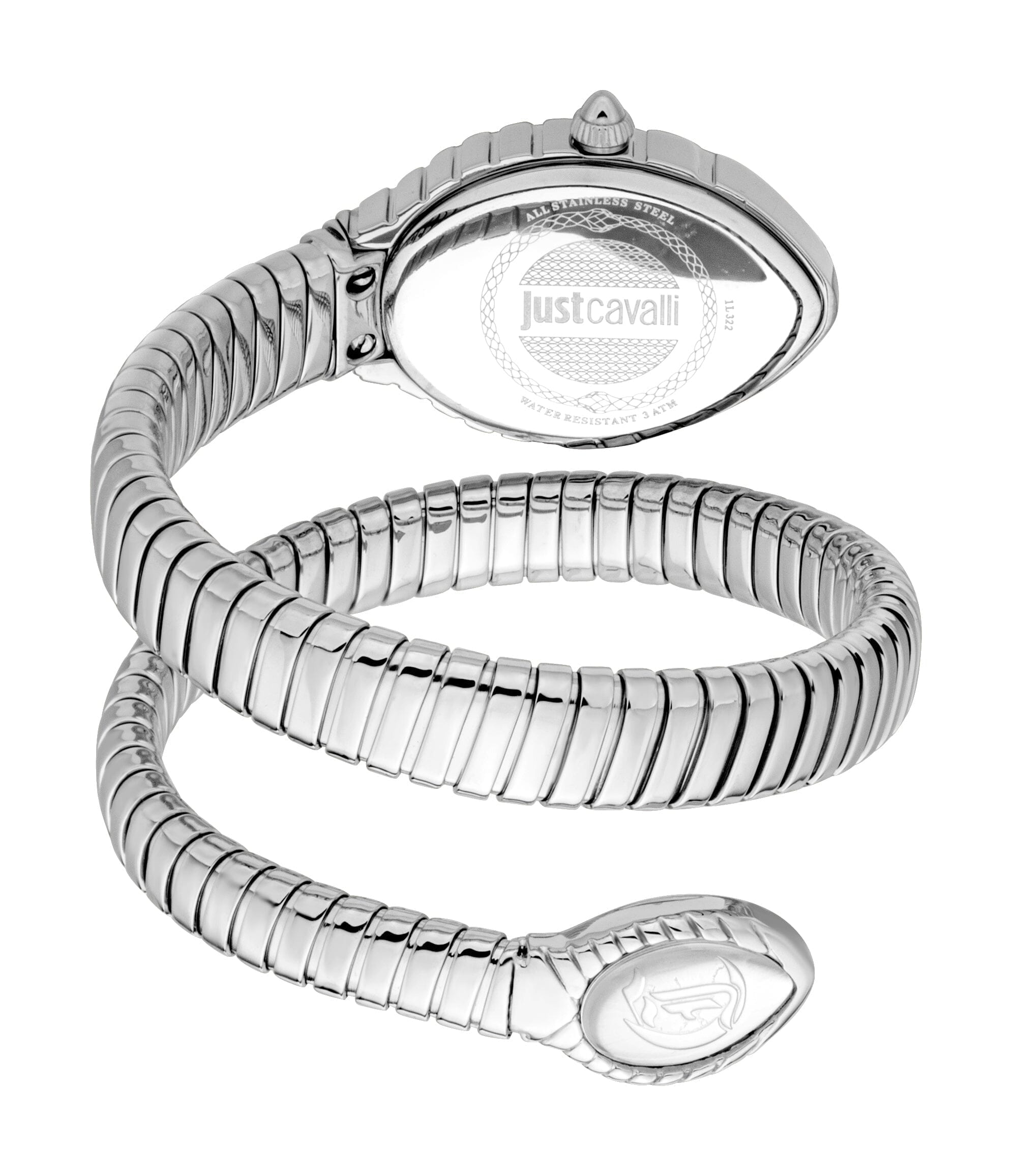 Women’s Just Cavalli Stainless Steel Snake Watch with Silver Dial Just Cavalli 