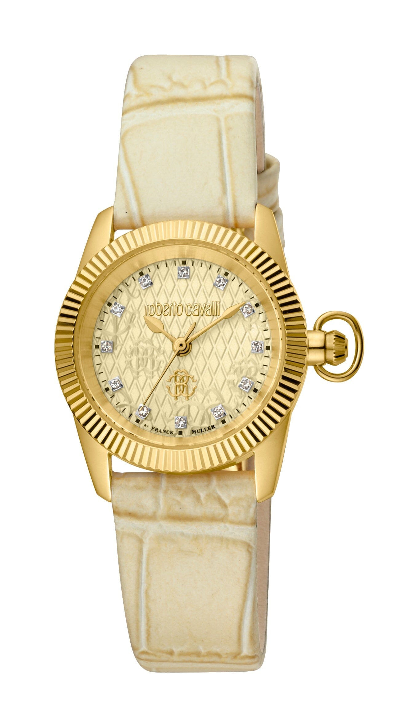 Women's Roberto Cavalli by Franck Muller Champagne Dial Gold Quartz Watch Roberto Cavalli by Franck Muller 