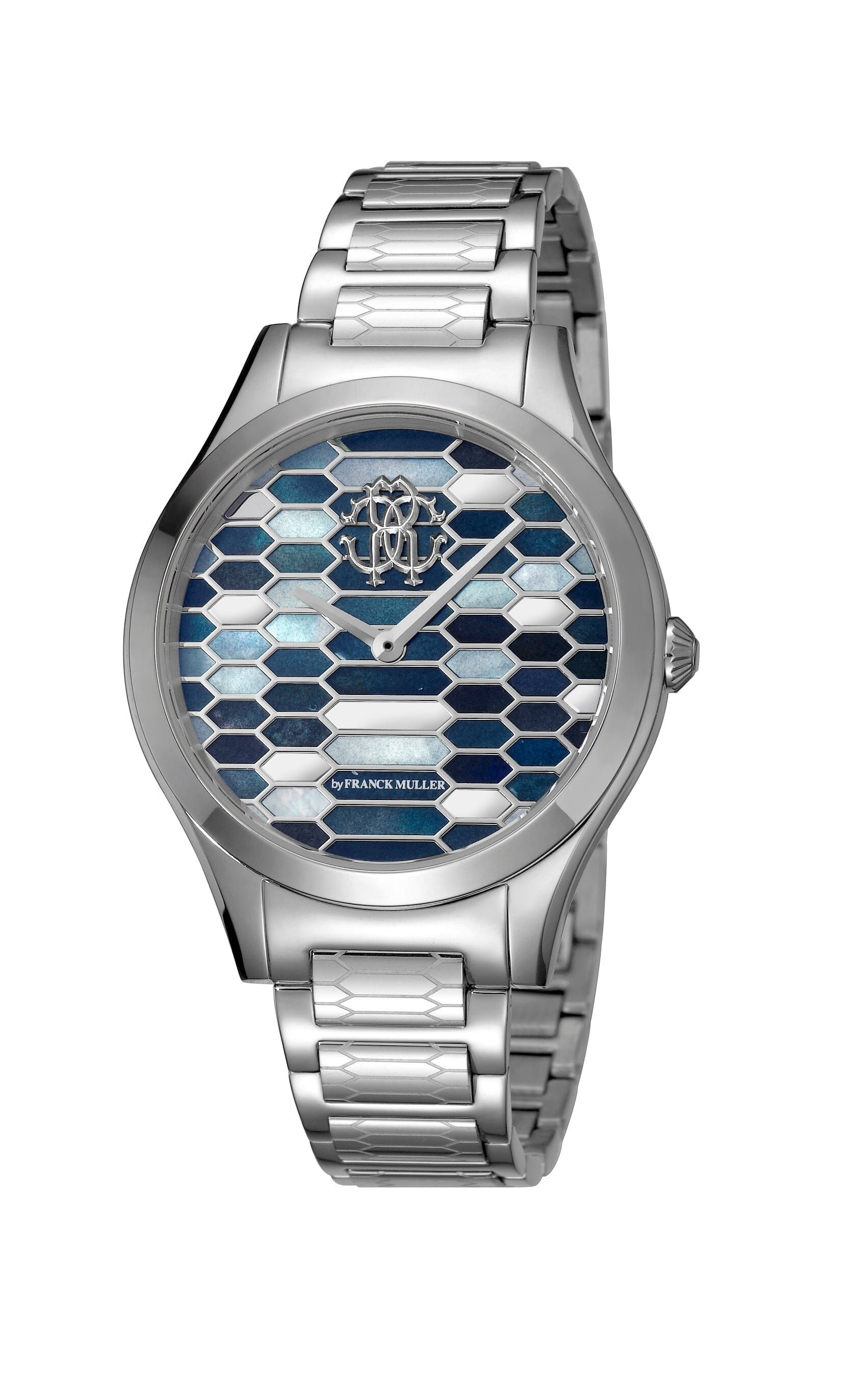 Women's Roberto Cavalli by Franck Muller Dark Blue Dial Stainless Steel Silver Quartz Watch Roberto Cavalli by Franck Muller 