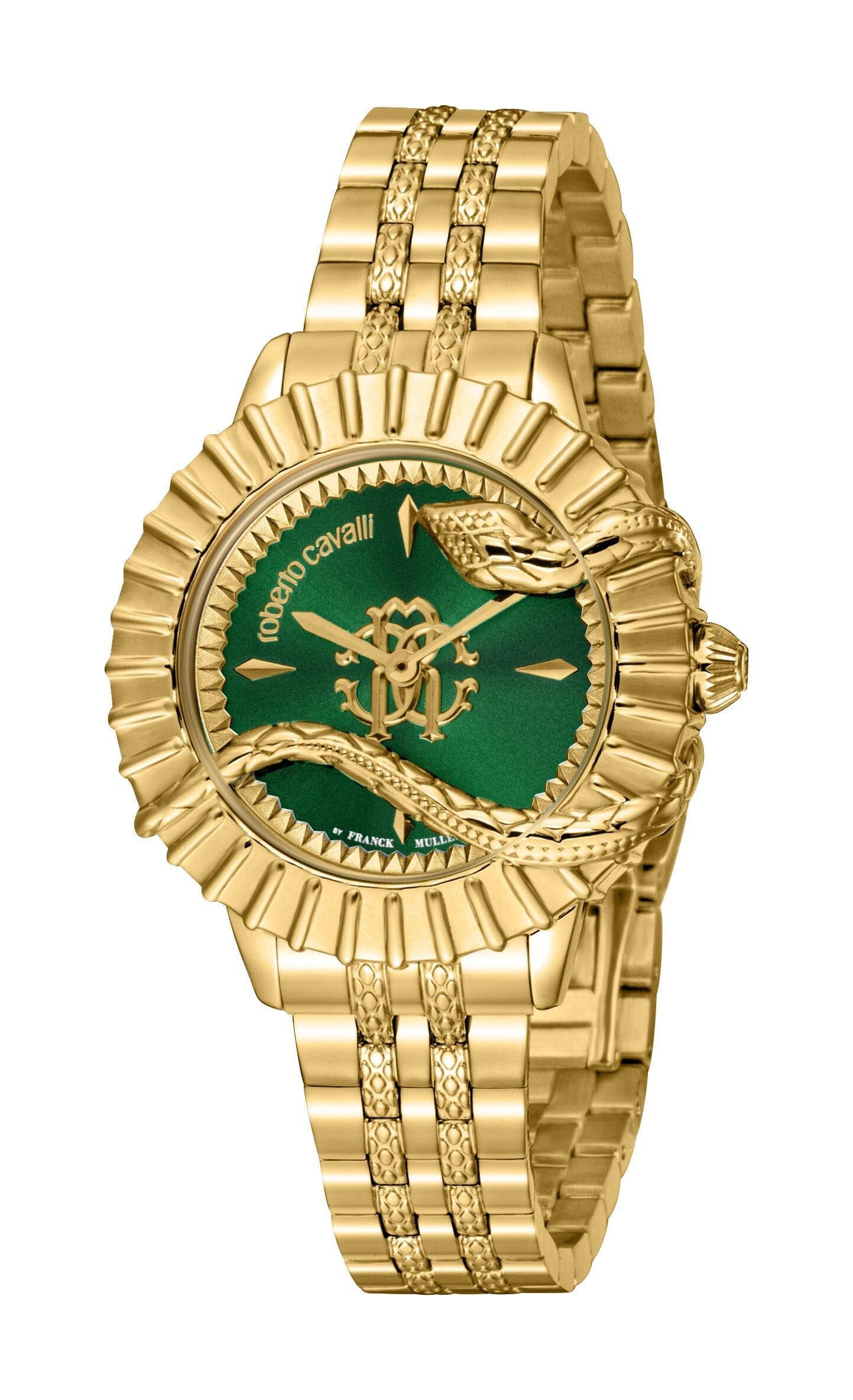 Women's Roberto Cavalli by Franck Muller Dark Green Dial Gold Quartz Watch Roberto Cavalli by Franck Muller 