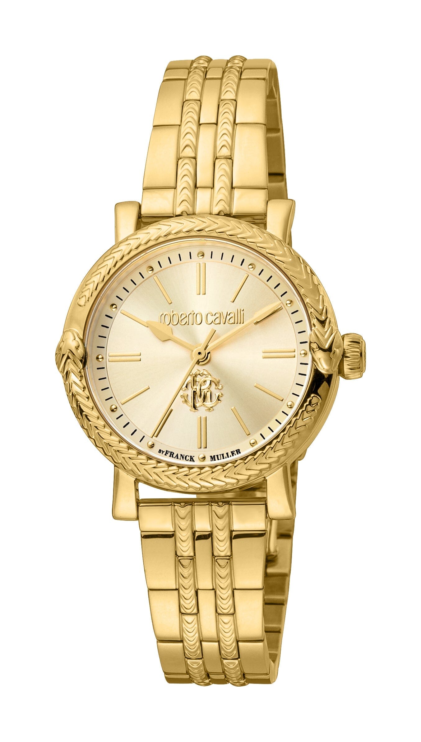 Women's Roberto Cavalli by Franck Muller Gold Quartz Champagne Dial Watch Roberto Cavalli by Franck Muller 