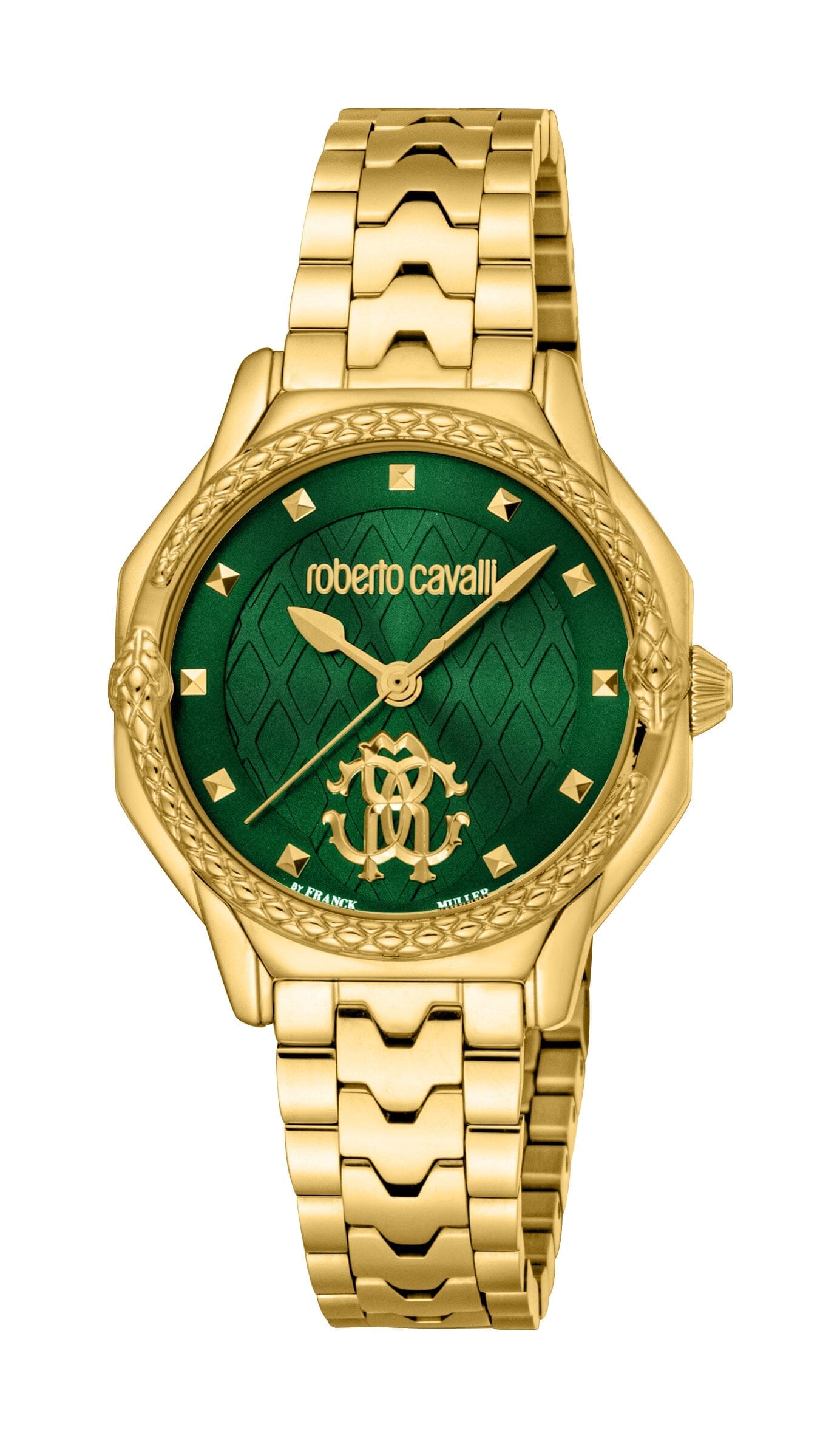 Women's Roberto Cavalli by Franck Muller Gold Quartz Green Dial Watch Roberto Cavalli by Franck Muller 