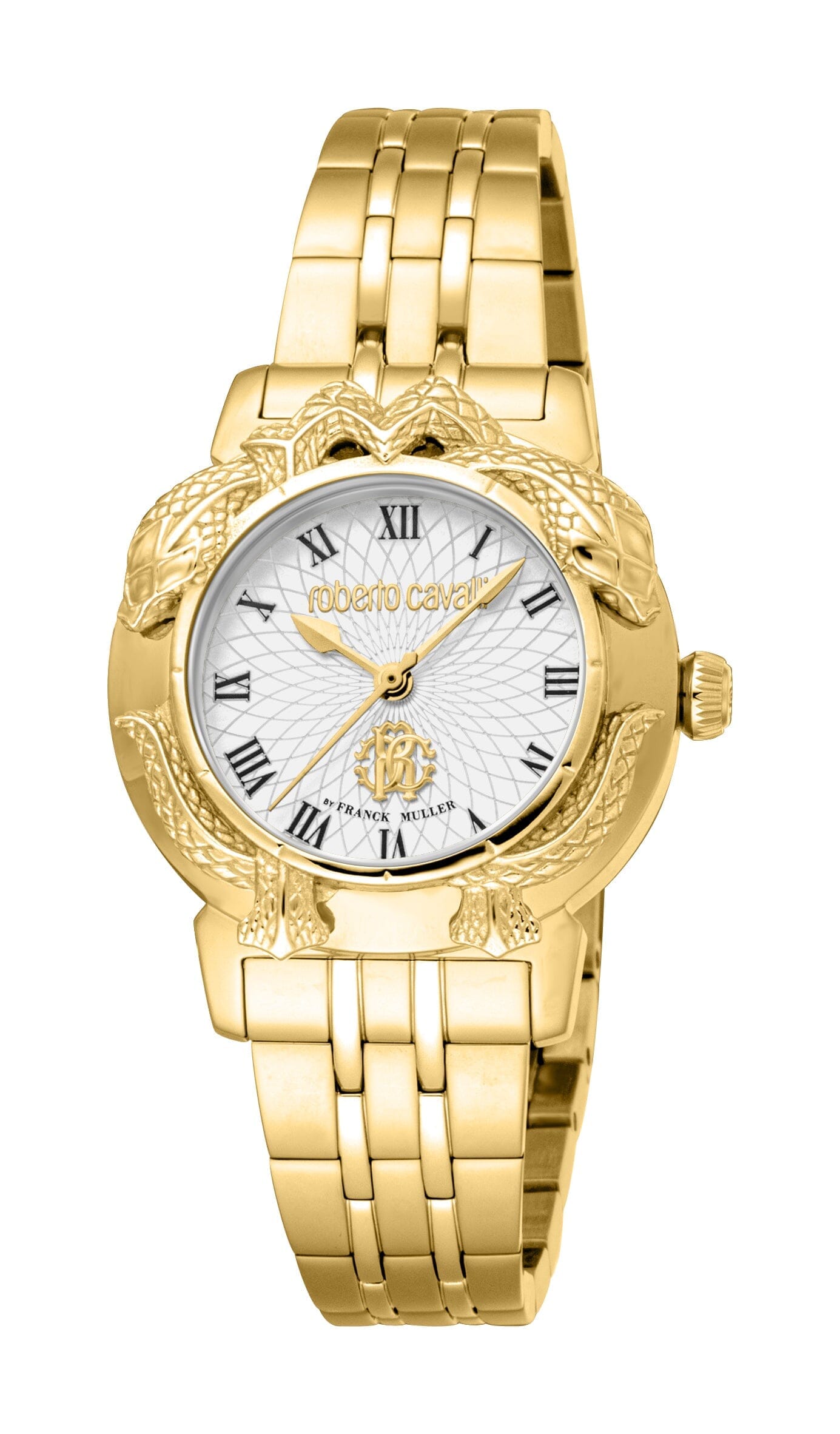 Women's Roberto Cavalli by Franck Muller Gold Quartz Silver Dial Watch Roberto Cavalli by Franck Muller 